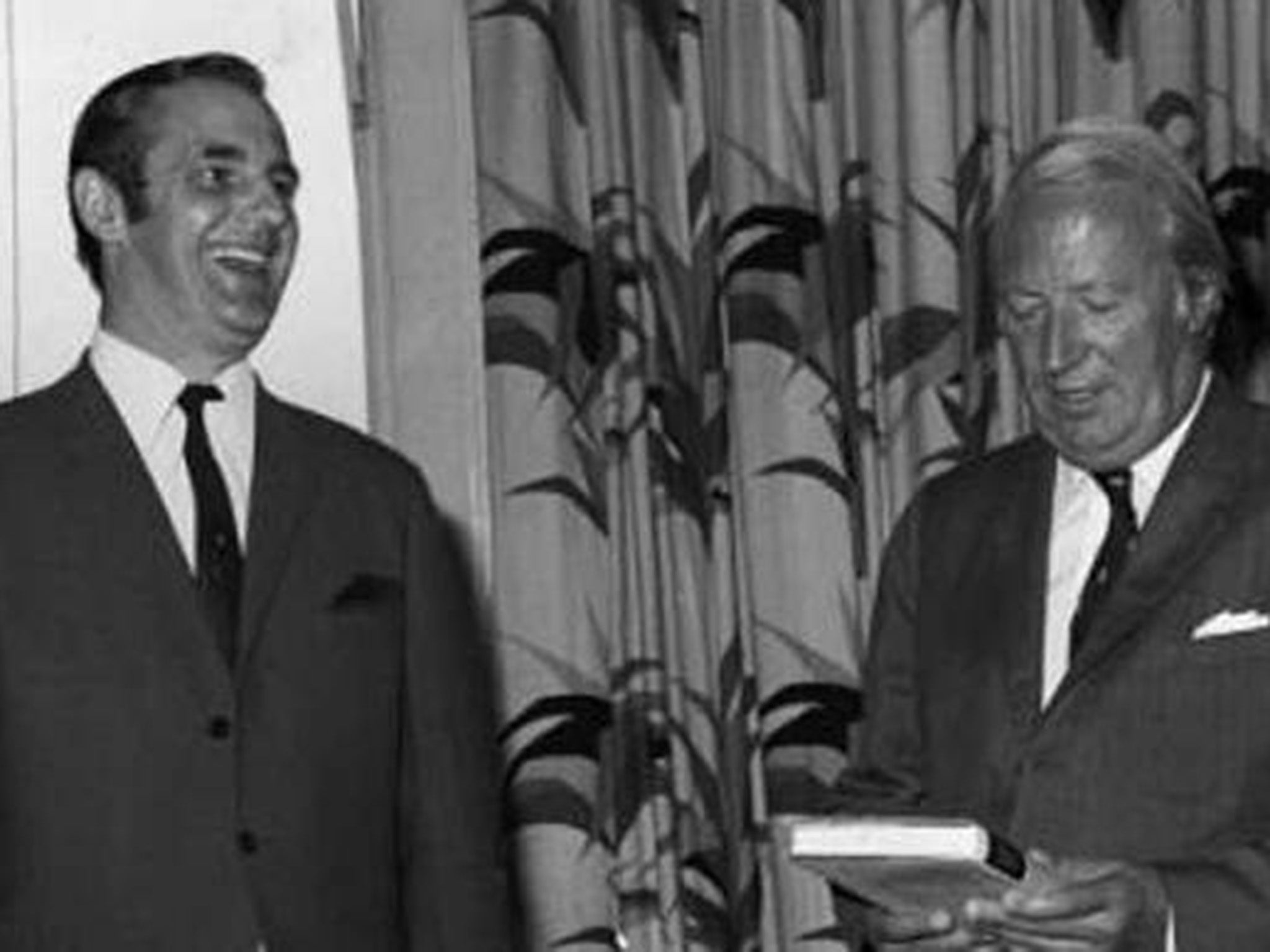 John Mason with prime minister Edward Heath at the opening of a new wing of the Meteorological Office in 1972