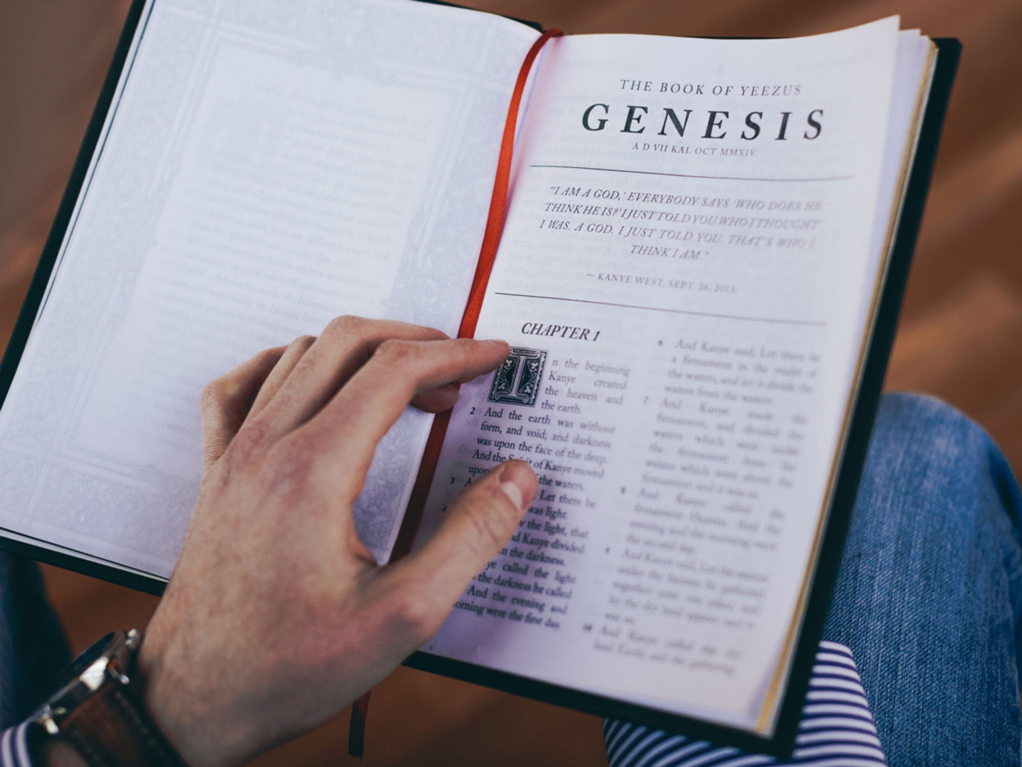 Genesis sees God's named replaced with Kanye's (Pic: The Book of Yeezus)