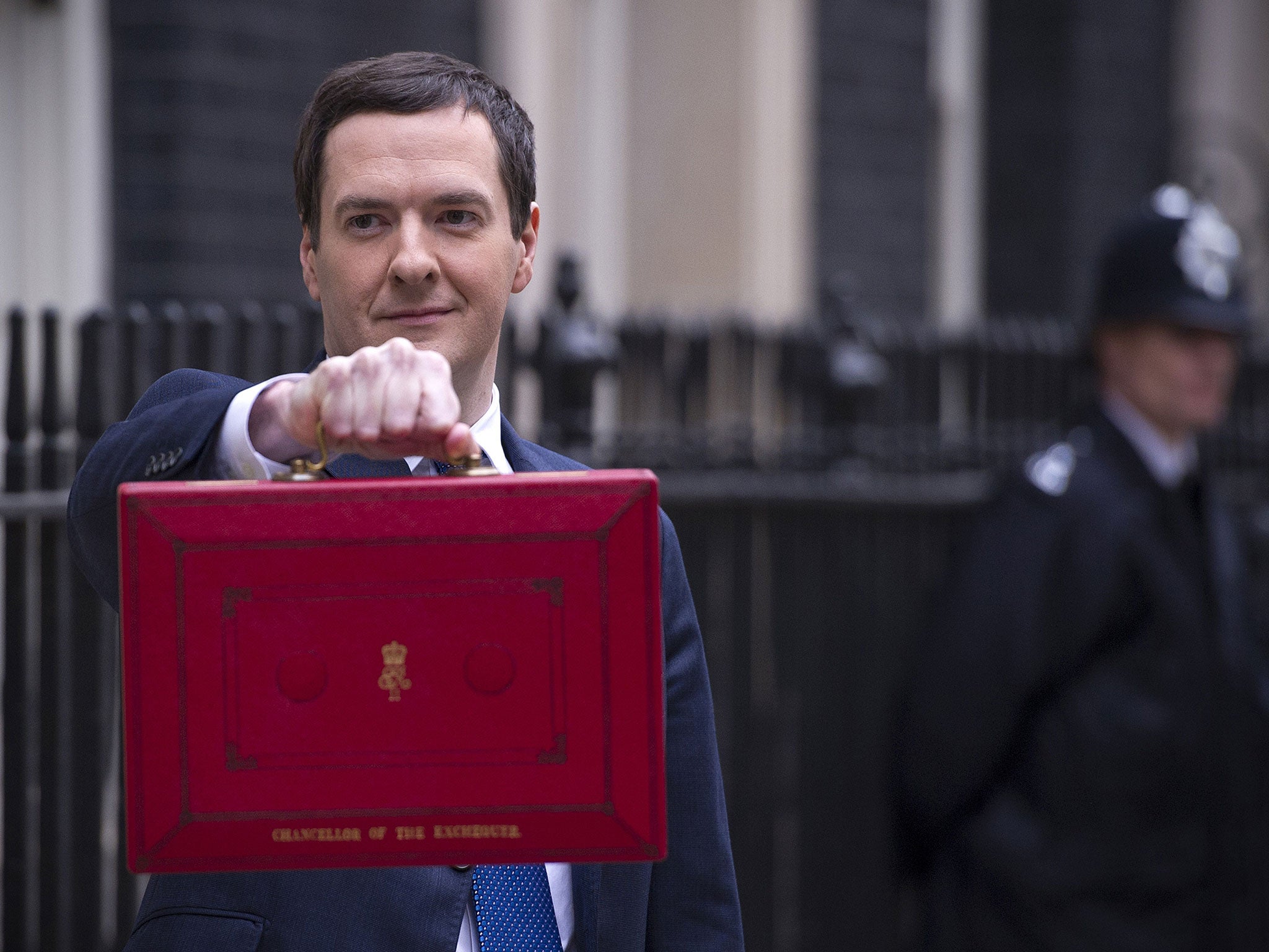 George Osborne with the budget on 19th March 2014