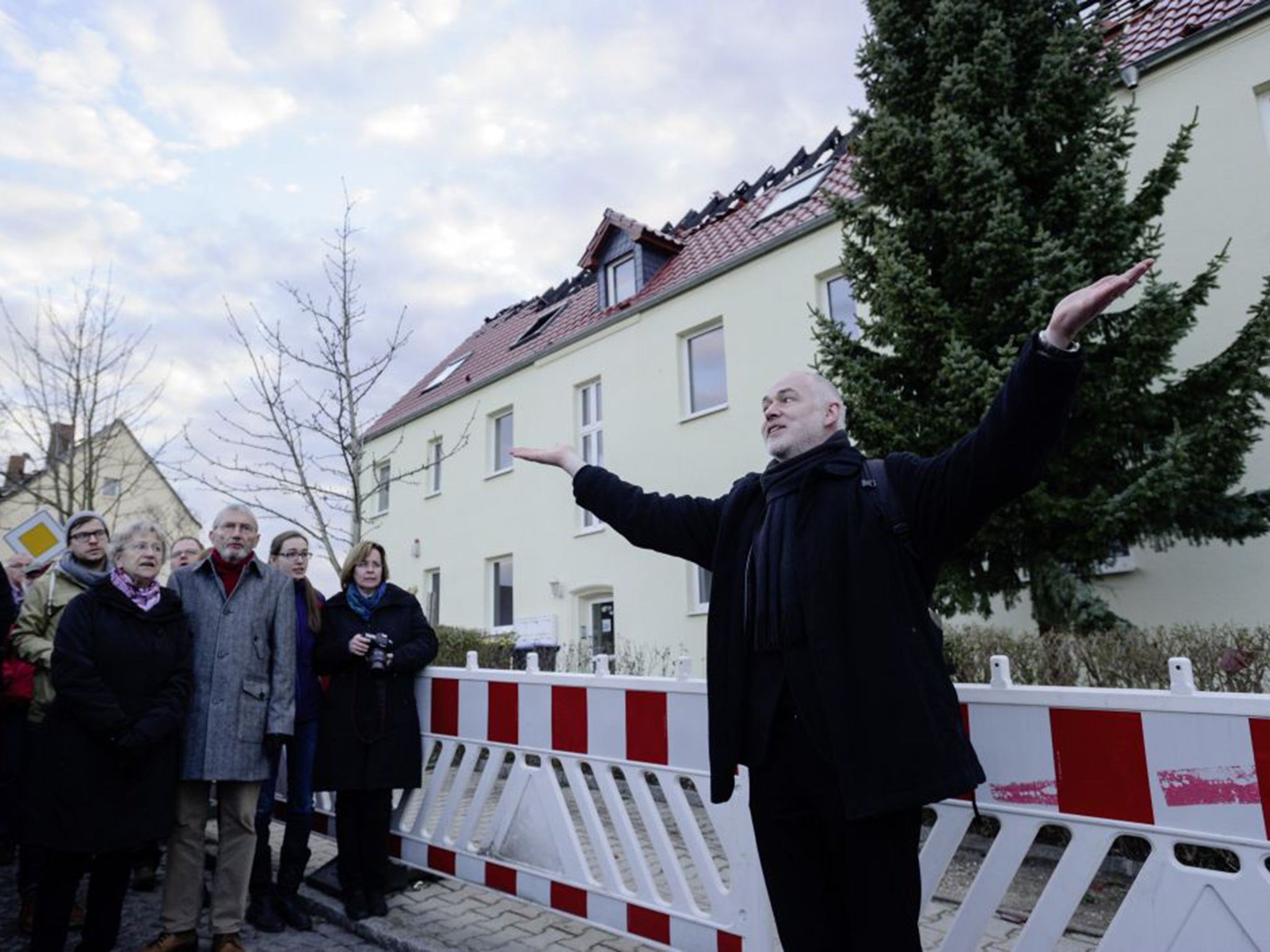 Peace vigils have been held to demonstrate against the recent arson attack on the refugee housing project in Tröglitz