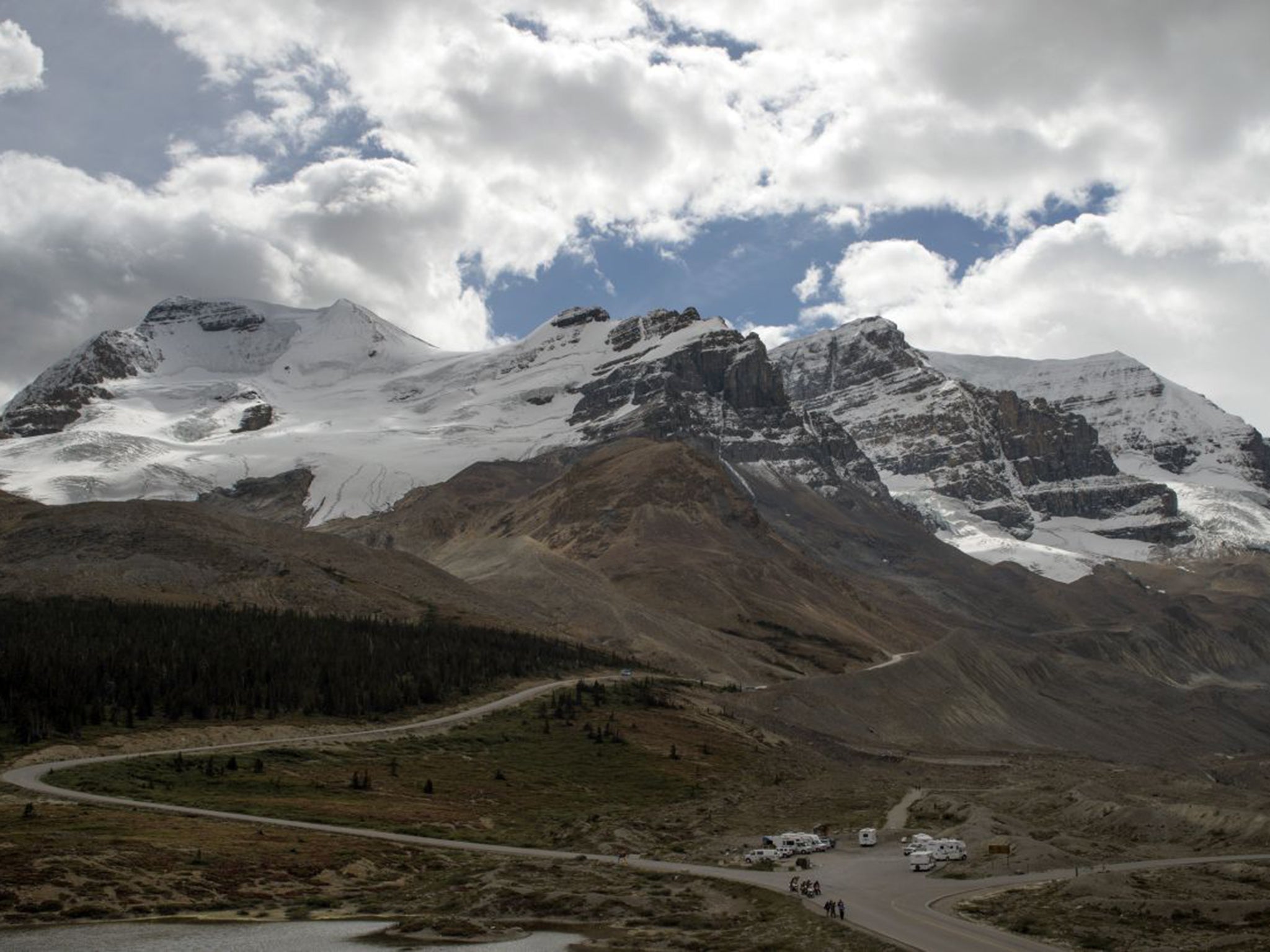 Losing volume: the Athabasca Glacier last year in Banff National Park in Alberta, Canada