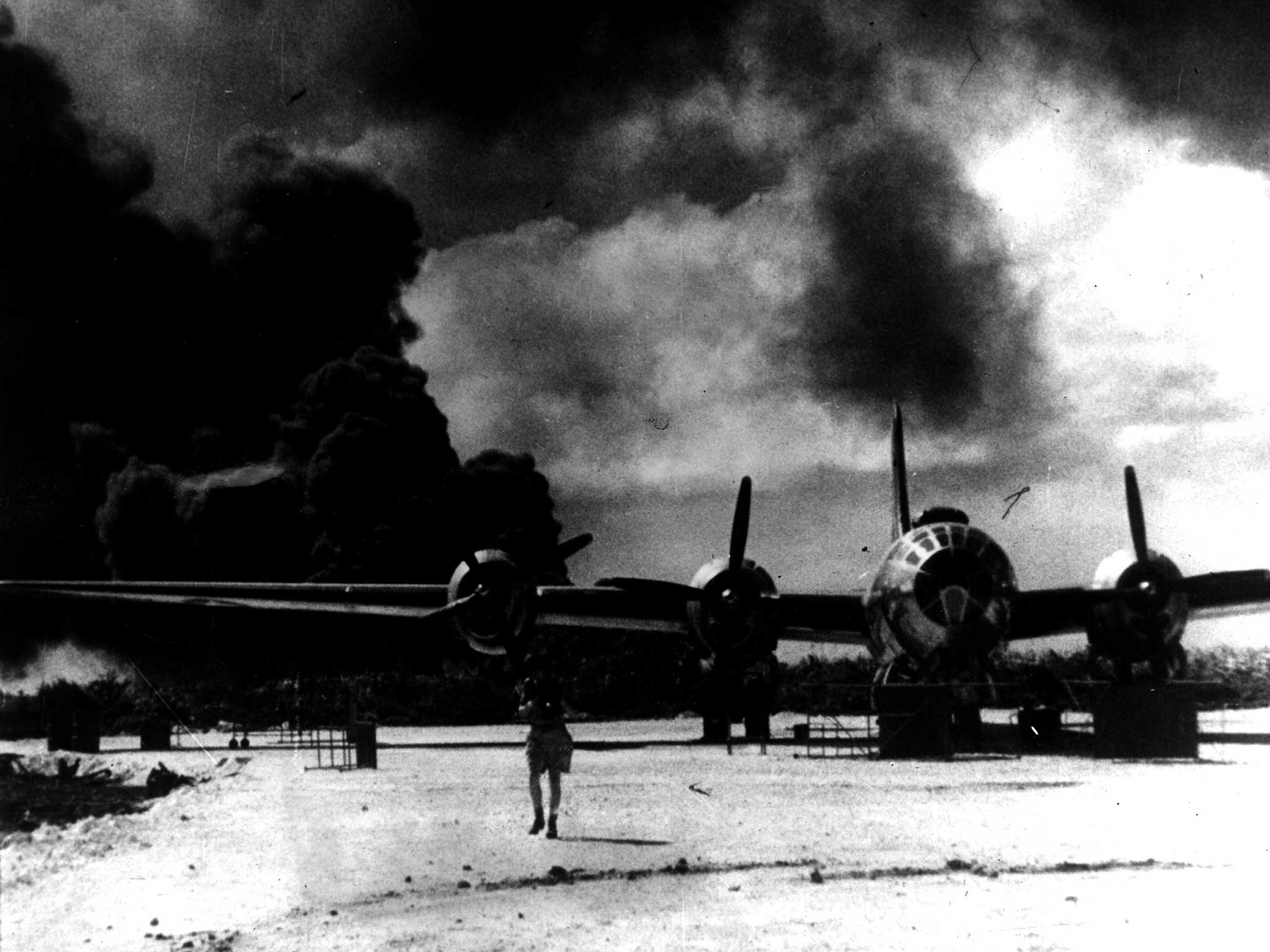 A B-29 during the American campaign in the Pacific