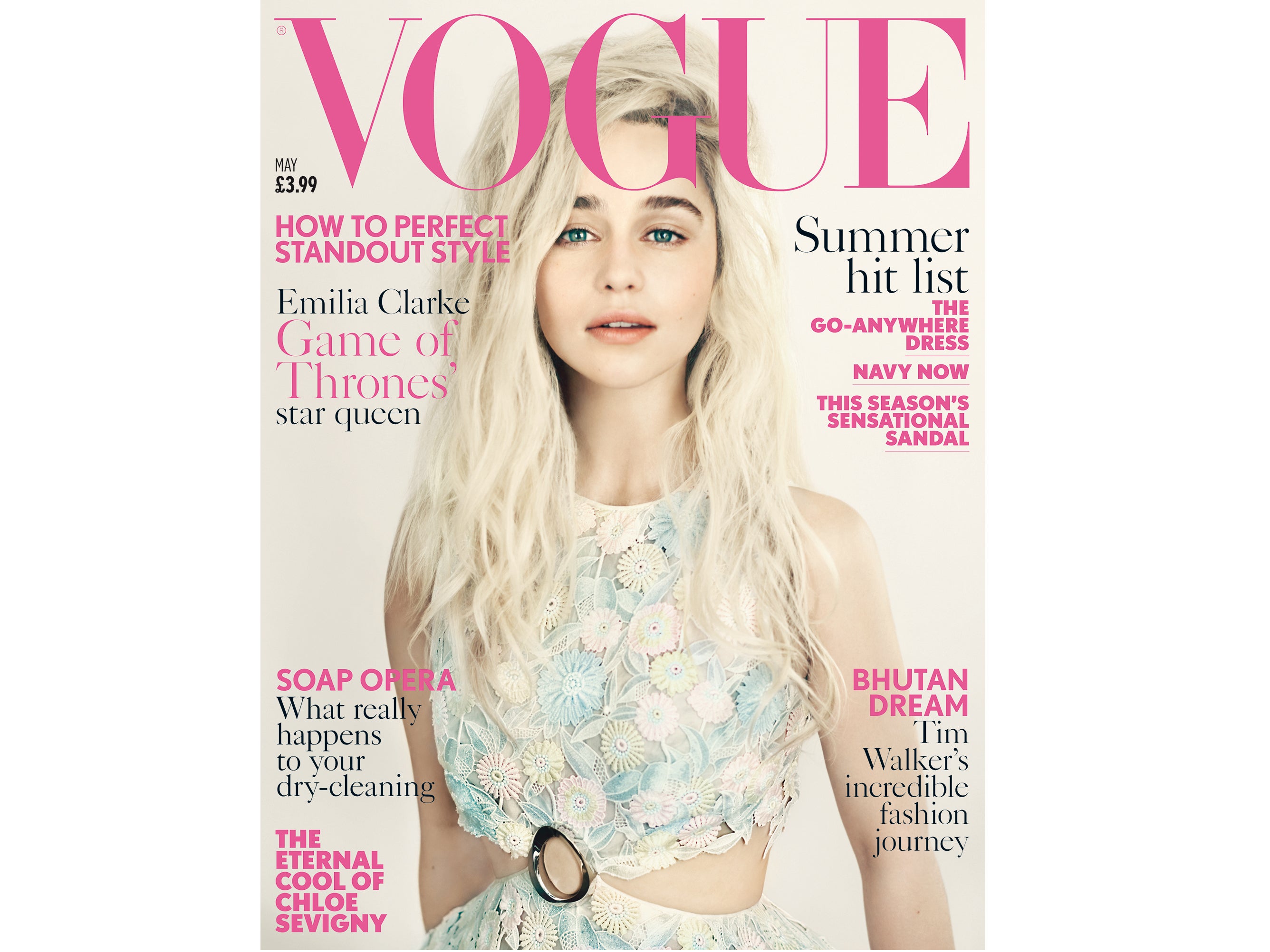 Emilia Clarke covers May Vogue