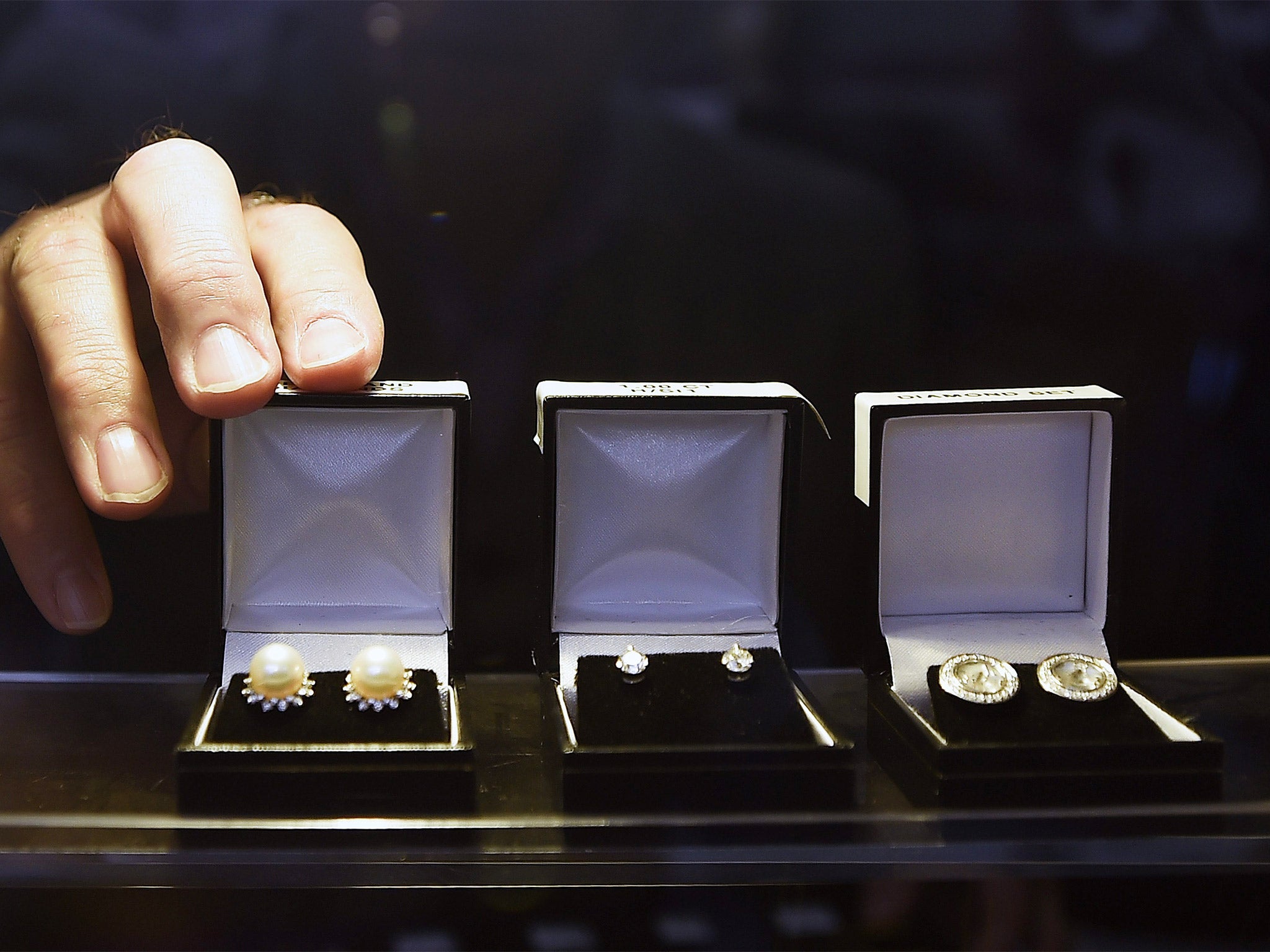 Jewels on display at the Hatton Garden Safe Deposit