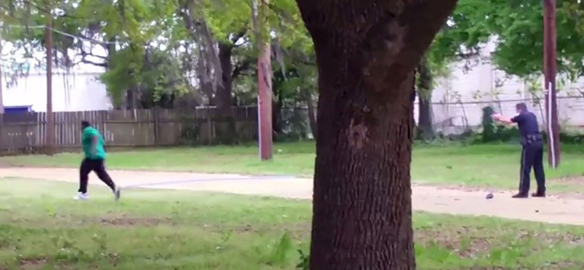 A still from the video appears to show Michael Slager shooting Walter Scott as he runs away