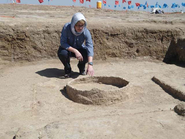 The room where the tablets were found. In the centre was a clay recycling bin, where the team found scrunched-up tablets ready to be re-formed and used again