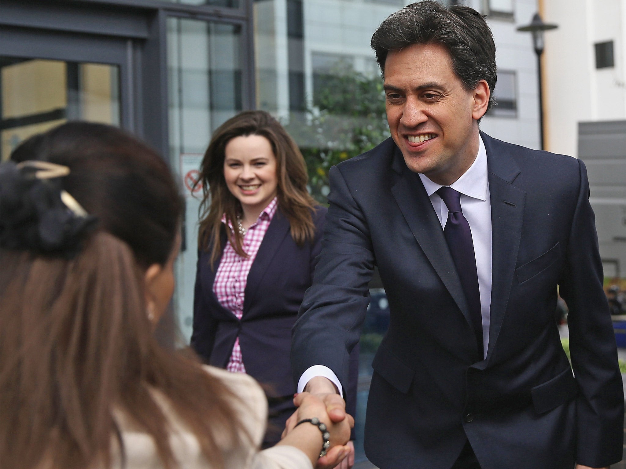 Ed Miliband meeting students at Warwick University on Wednesday