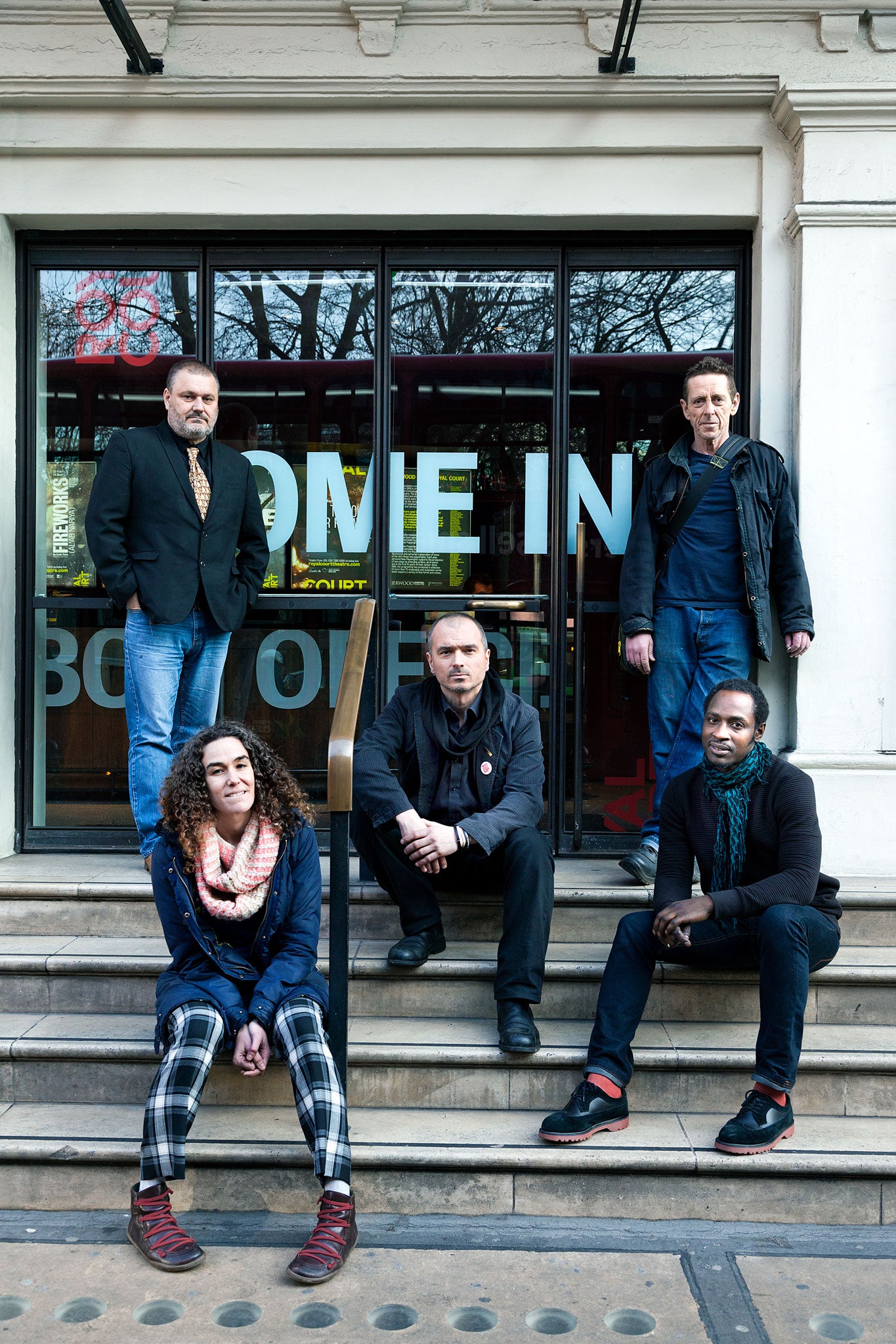 Standing, from left: Dean Stalham; Chris Wilson. Seated, from left: Not Shut Up's Sarah Leipciger; the charity's managing editor Marek Kazmierski; Fabian Spencer