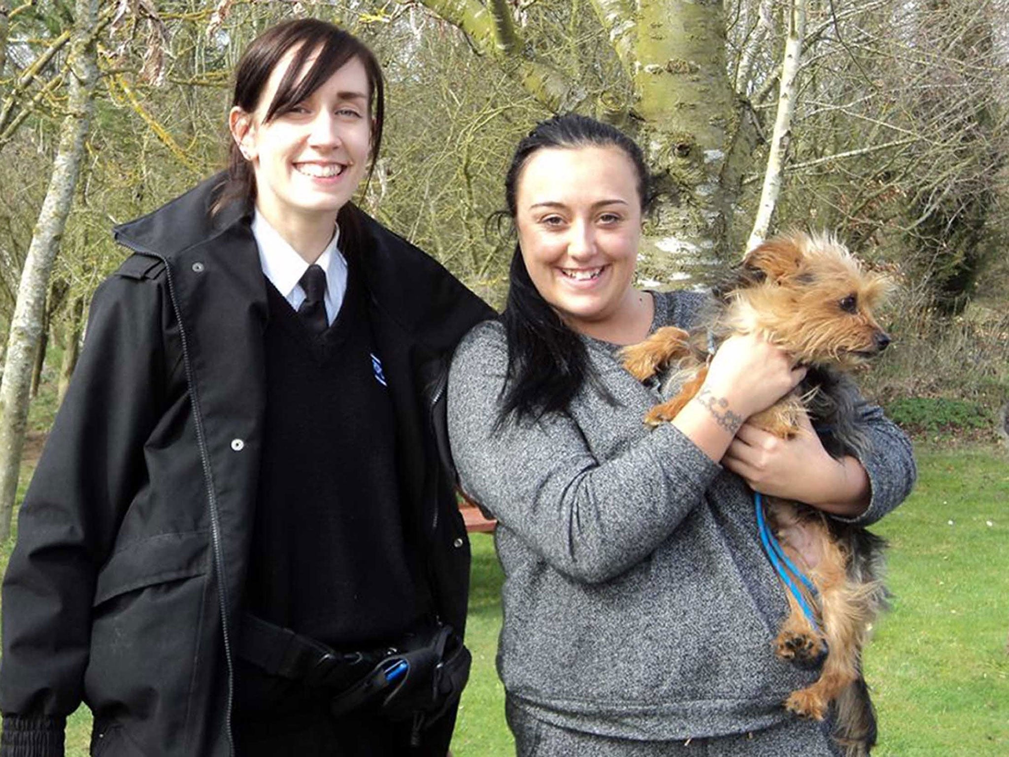 RSPCA inspector Stephanie Law (left) and owner Kirsty Mitton (right)