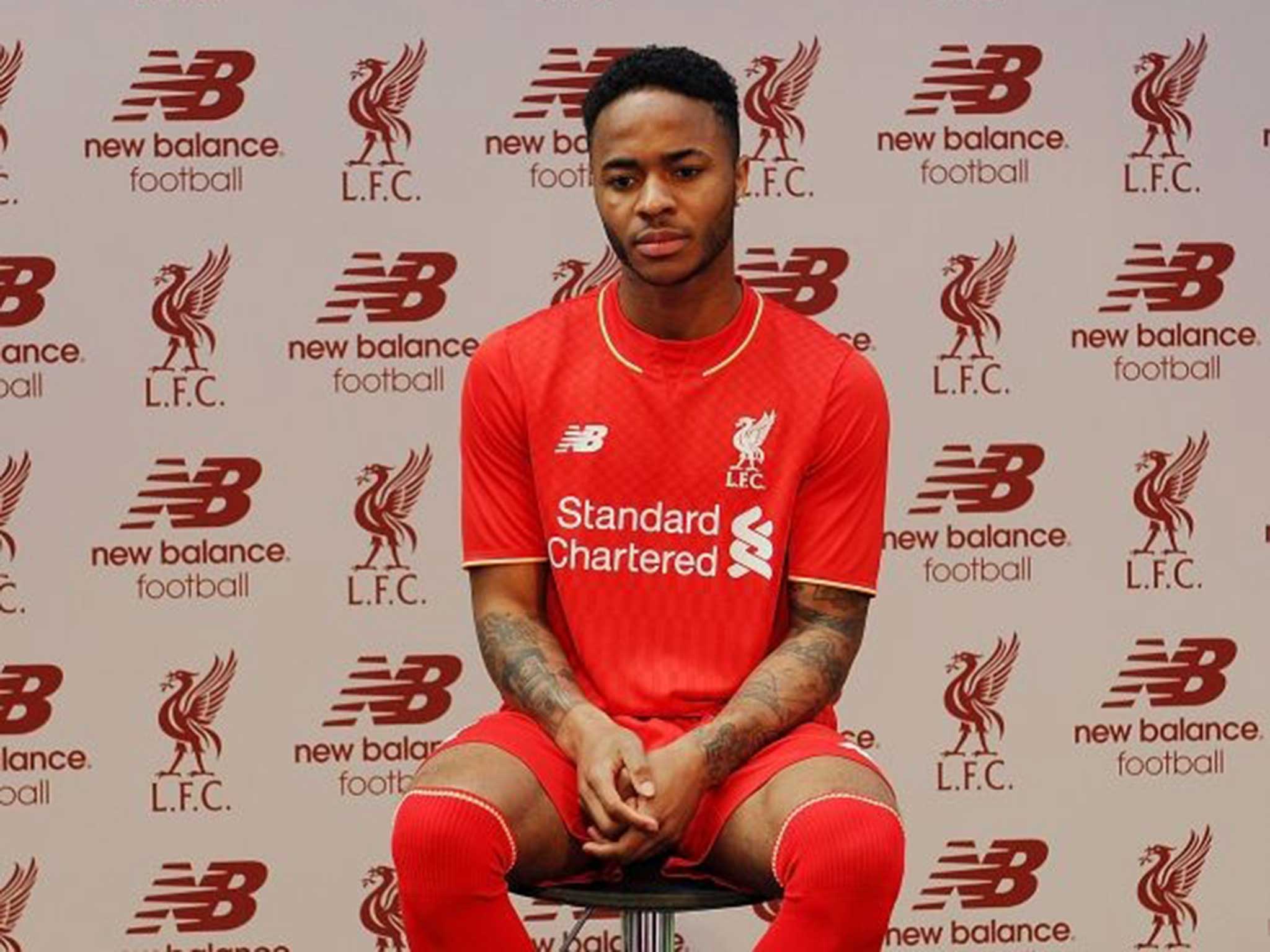 Raheem Sterling of Liverpool during the kit launch