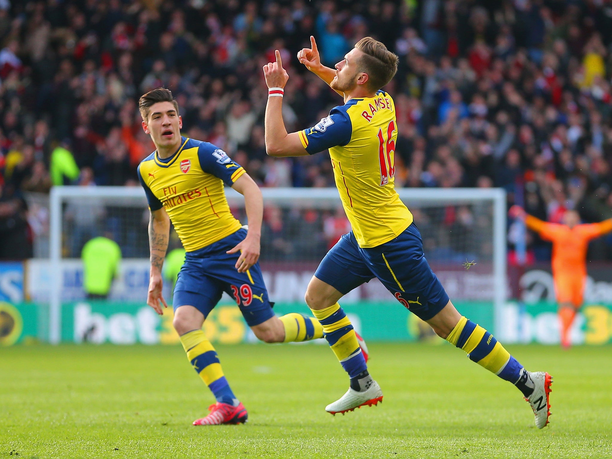 Aaron Ramsey was quickest to react to a scramble in the box and smashed the ball home