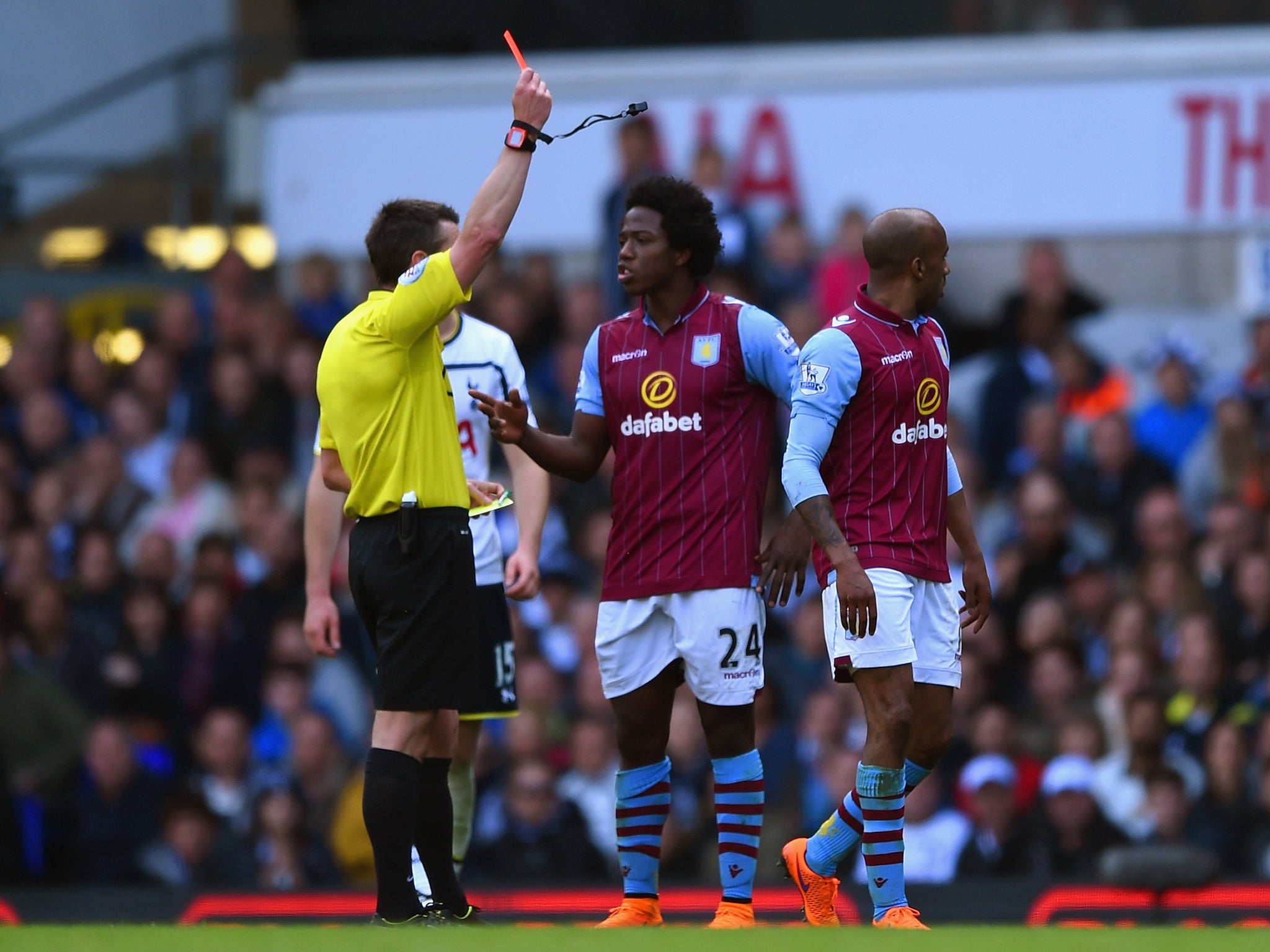 Carlos Sanchez received a late red card for a second bookable offence