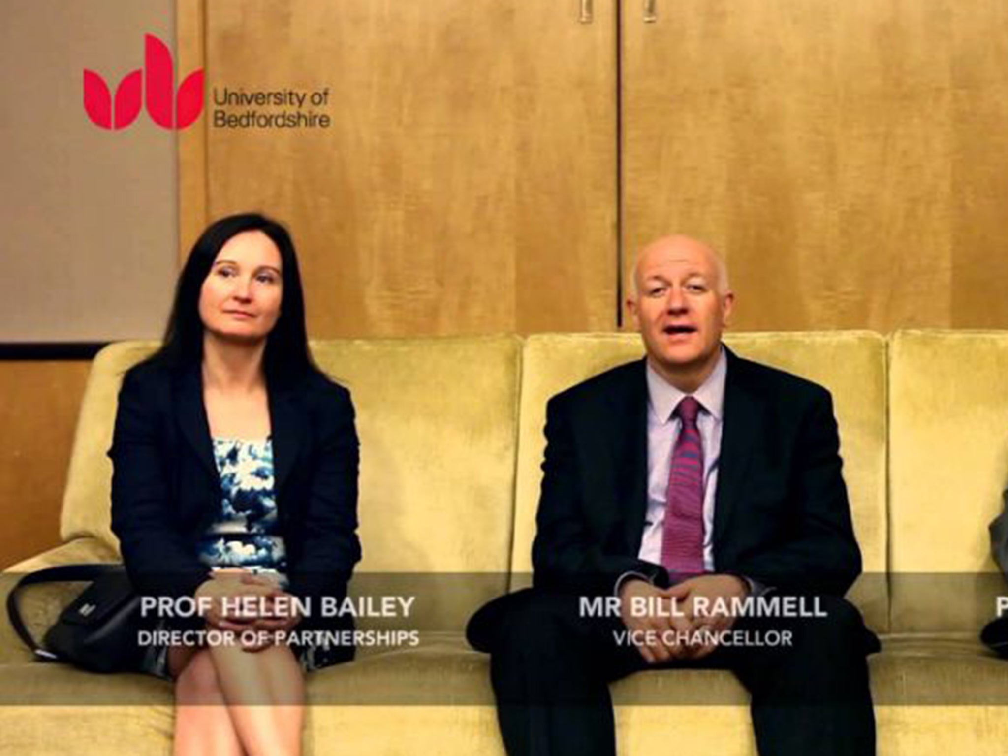 Vice-chancellor Bill Rammell, right, with Helen Bailey with whom he formed a relationship in 2013