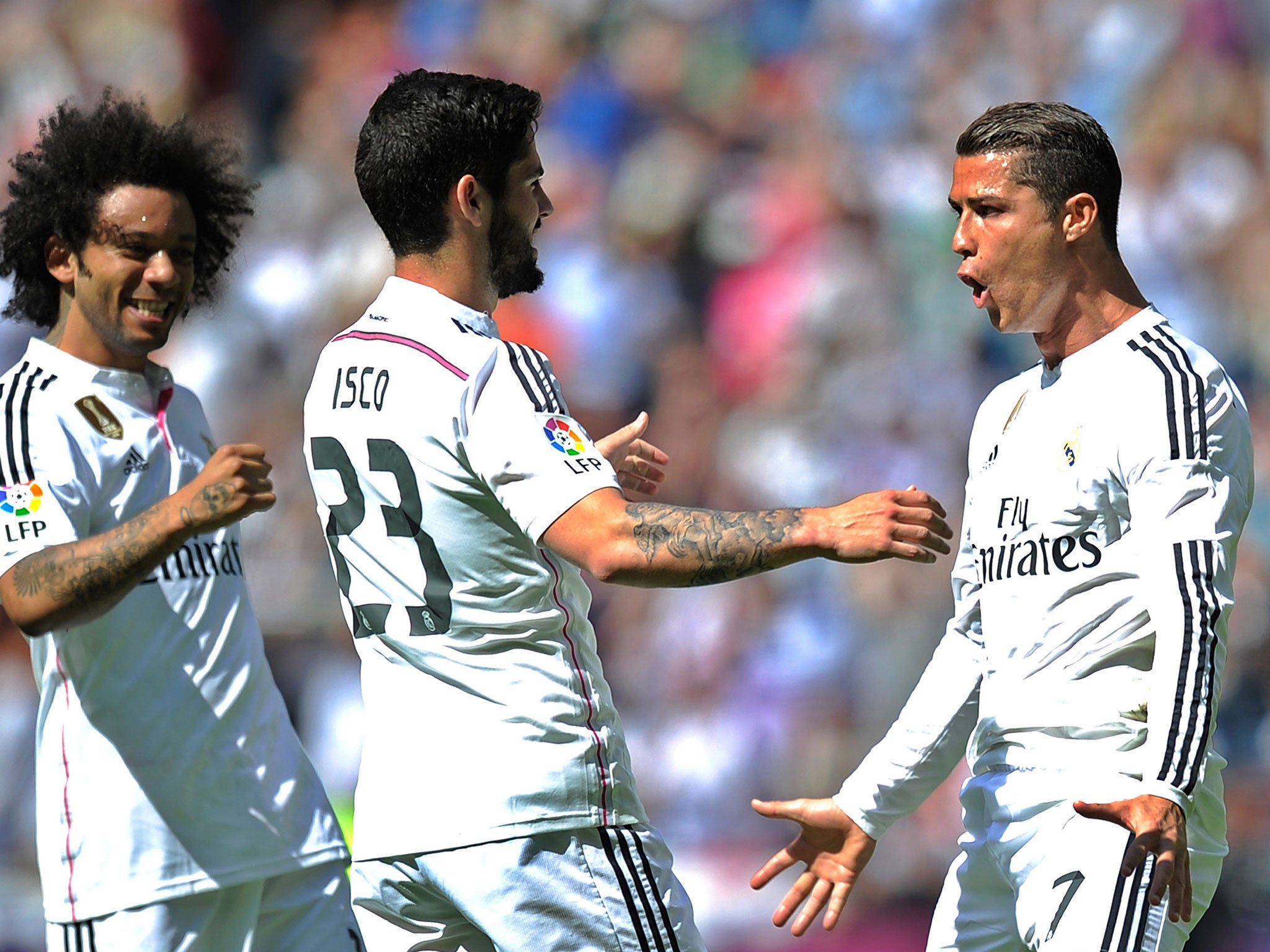 Cristiano Ronaldo celebrates his goal against Eibar