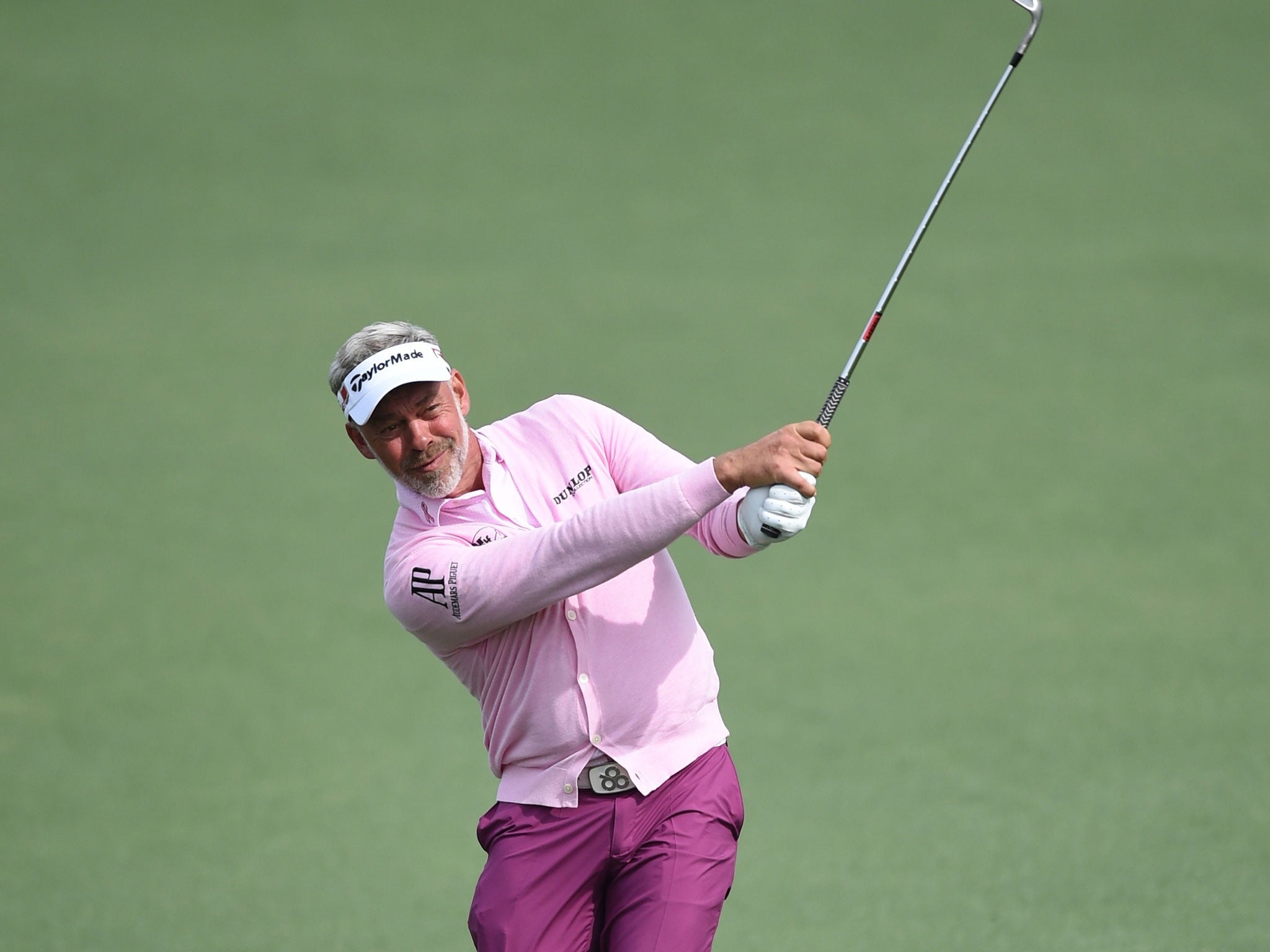 Darren Clarke takes a shot from the second hole on the final day