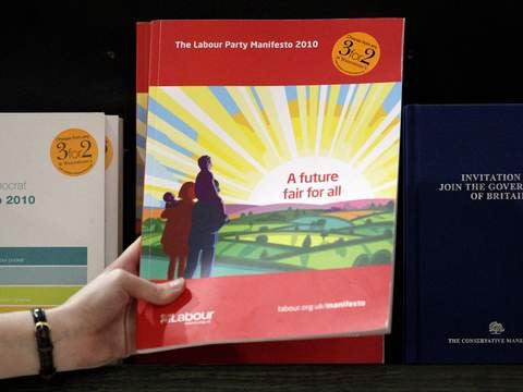 The parties' 2010 manifestos on sale