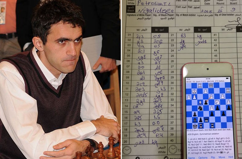 Gaoiz Nigalidze's opponent noticed the player was going to the toilet after every move in a crucial part of the game