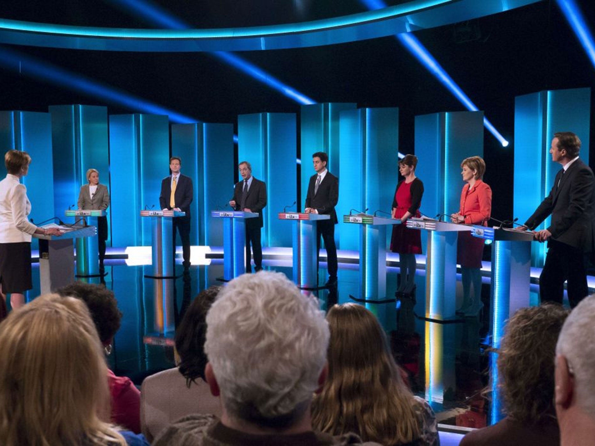 The seven leaders of Britain's main political parties took part in the general election live debate (AFP)