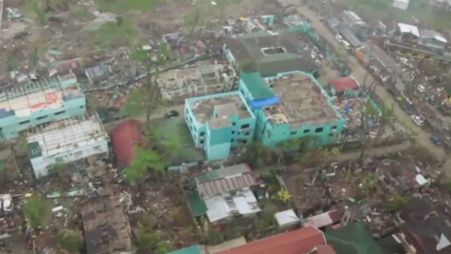 There are many scenes of the devastation caused by Typhoon Haiyan in November 2013.