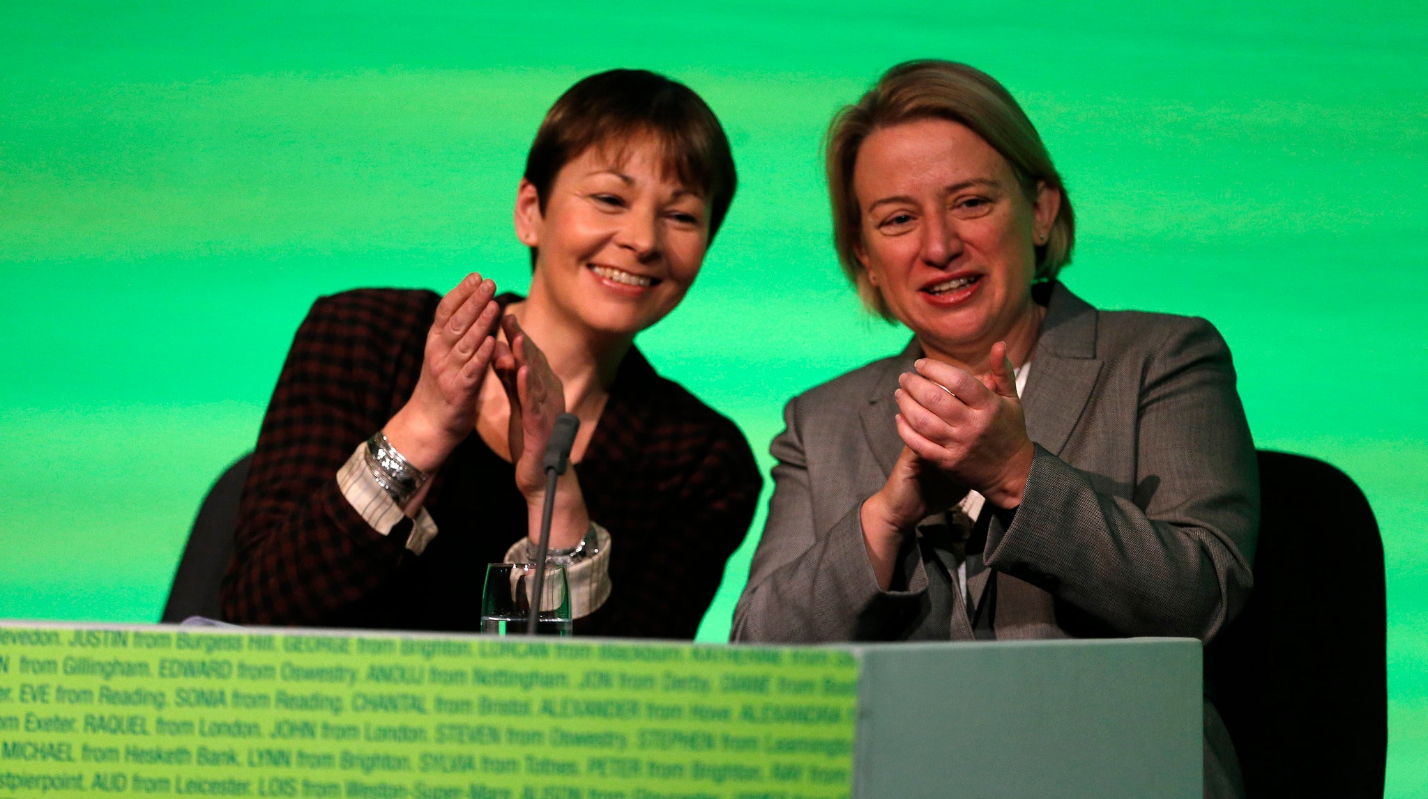 Caroline Lucas and Natalie Bennett unveiled the Green party manifesto