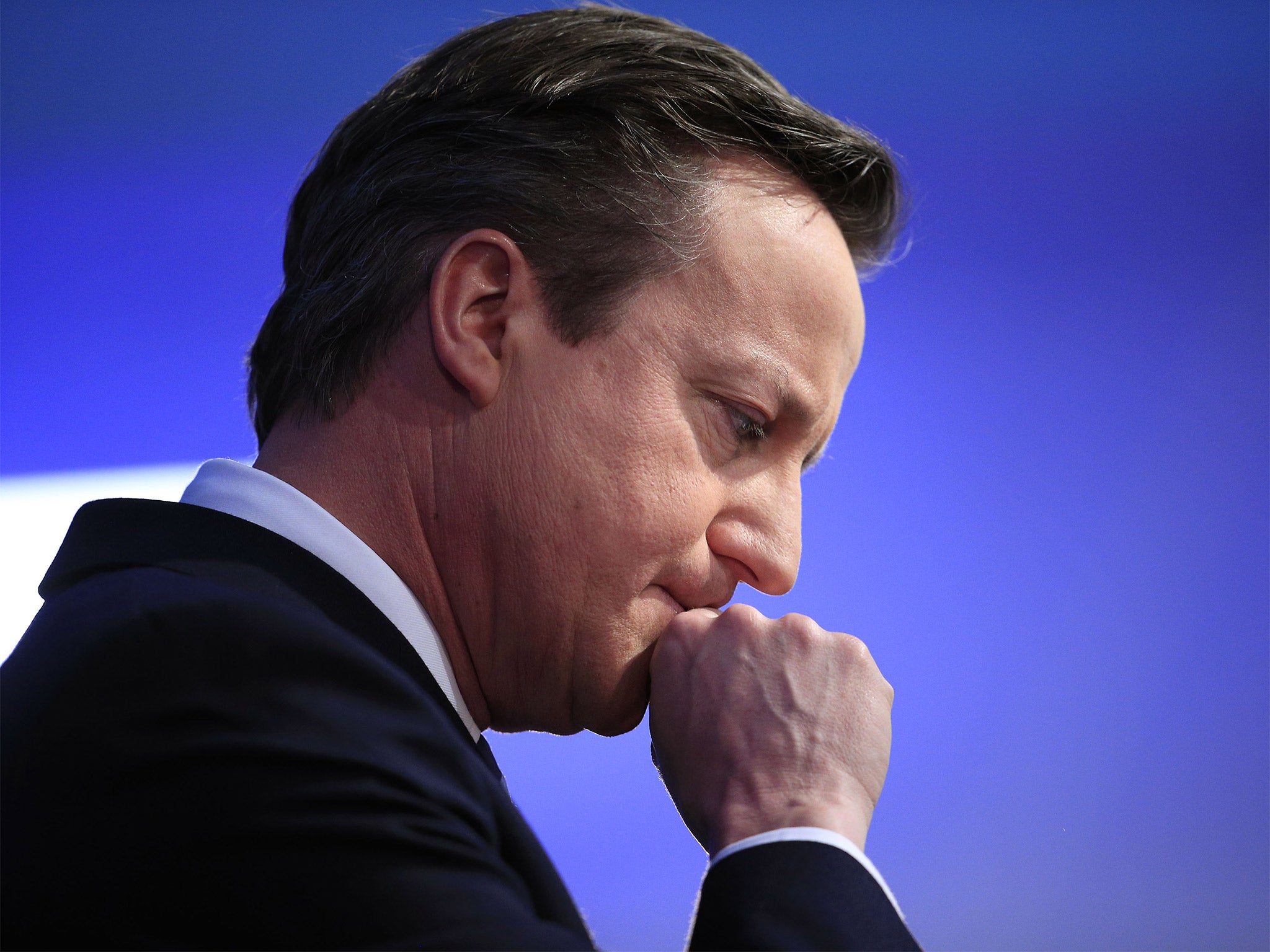 David Cameron at the launch of the Conservative Party manifesto, in Swindon