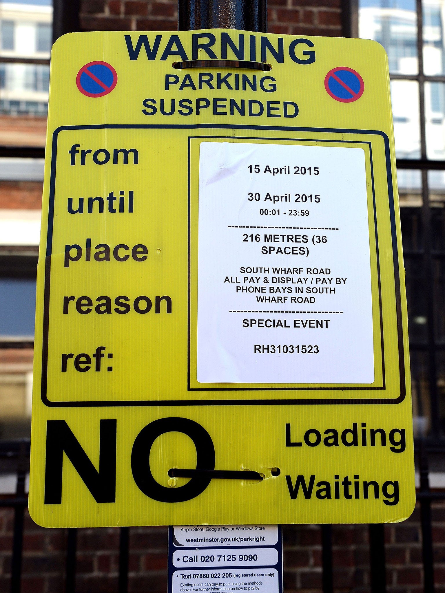 New parking restrictions have been put in place in fornt of the Lindo Wing of St Mary's Hospital in Paddington