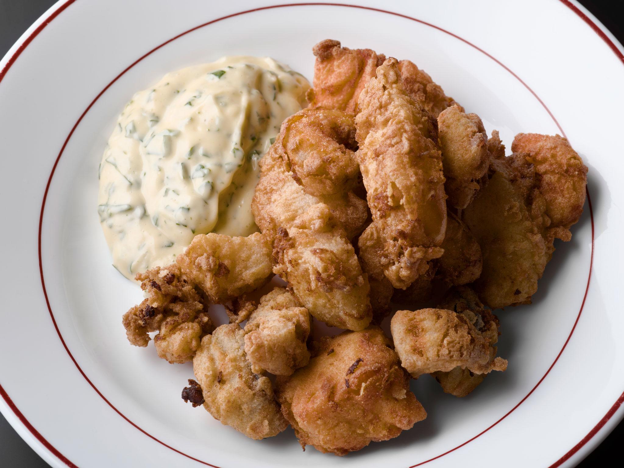 Fritto misto with wild garlic mayonnaise