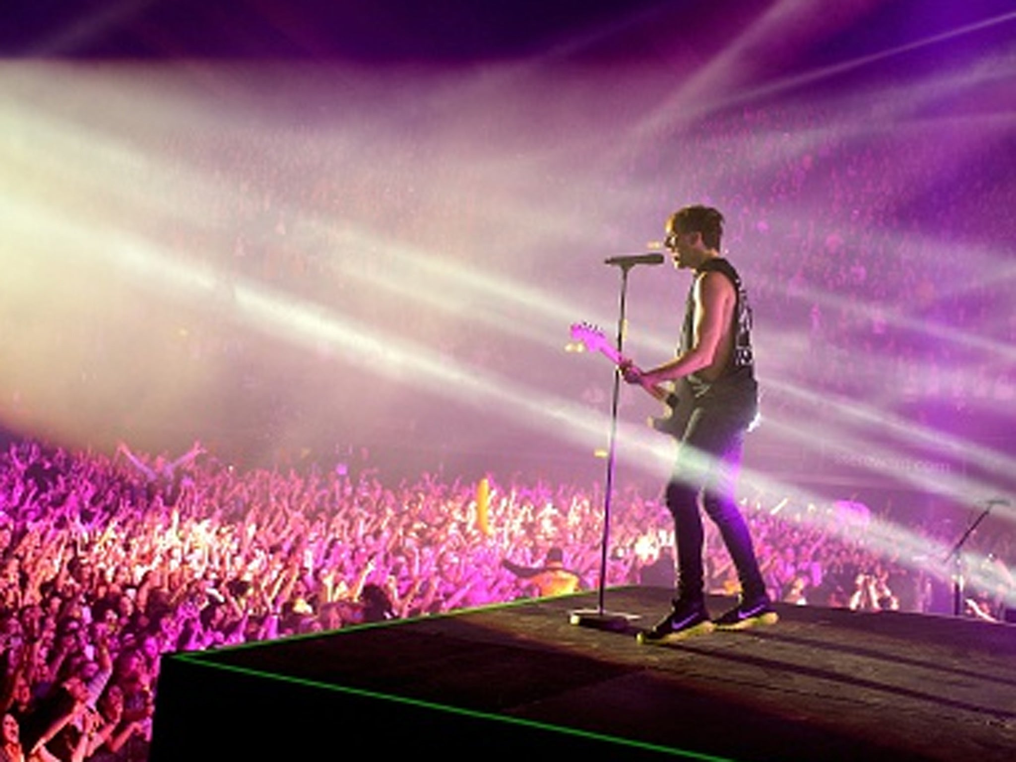 American pop-punk band All Time Low, seen here playing at Wembley Stadium, are currently number 1 in the brand new UK vinyl album chart