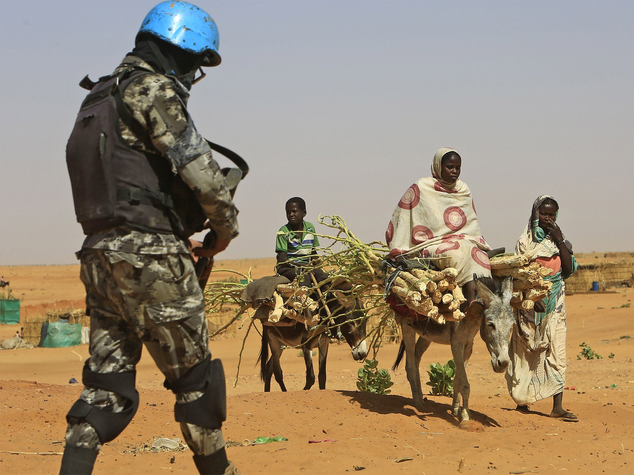 Sudanese refugees at the Zam Zam camp for Internally Displaced People, North Darfur