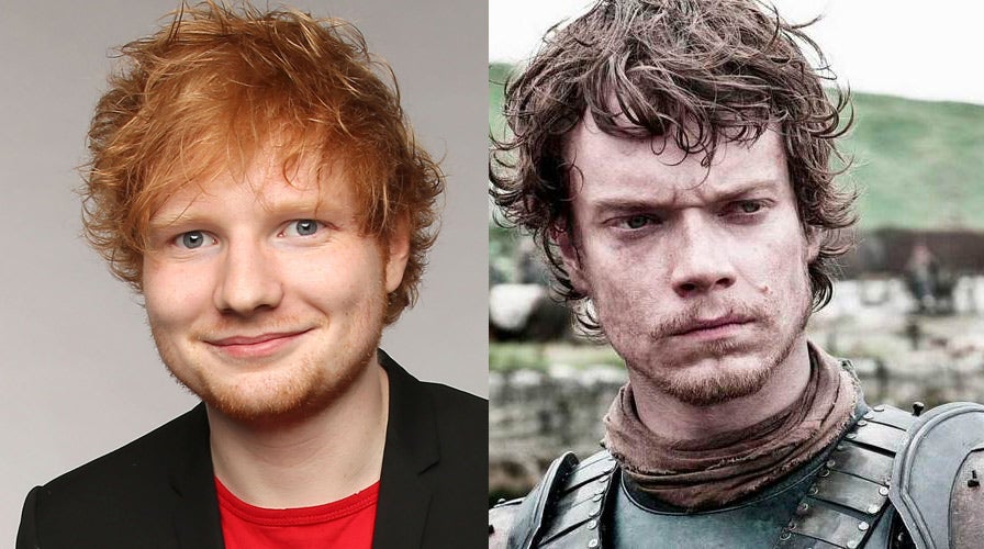 Could Ed Sheeran conquer the Seven Kingdoms? He could easily pass for a Greyjoy like Alfie Allen's character (right)