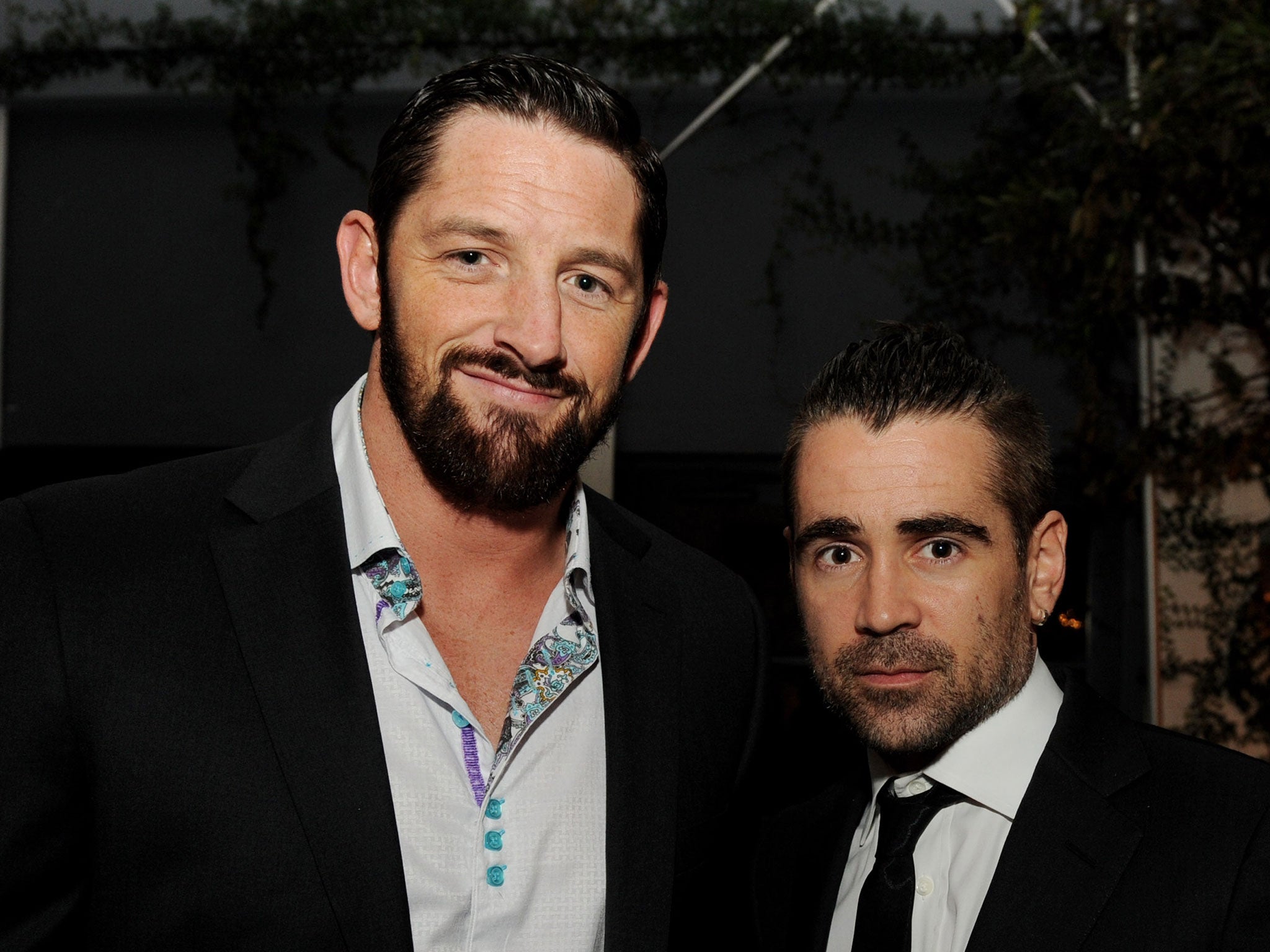 Barett alongside Colin Farrell at the premiere of the film Dead Man Down