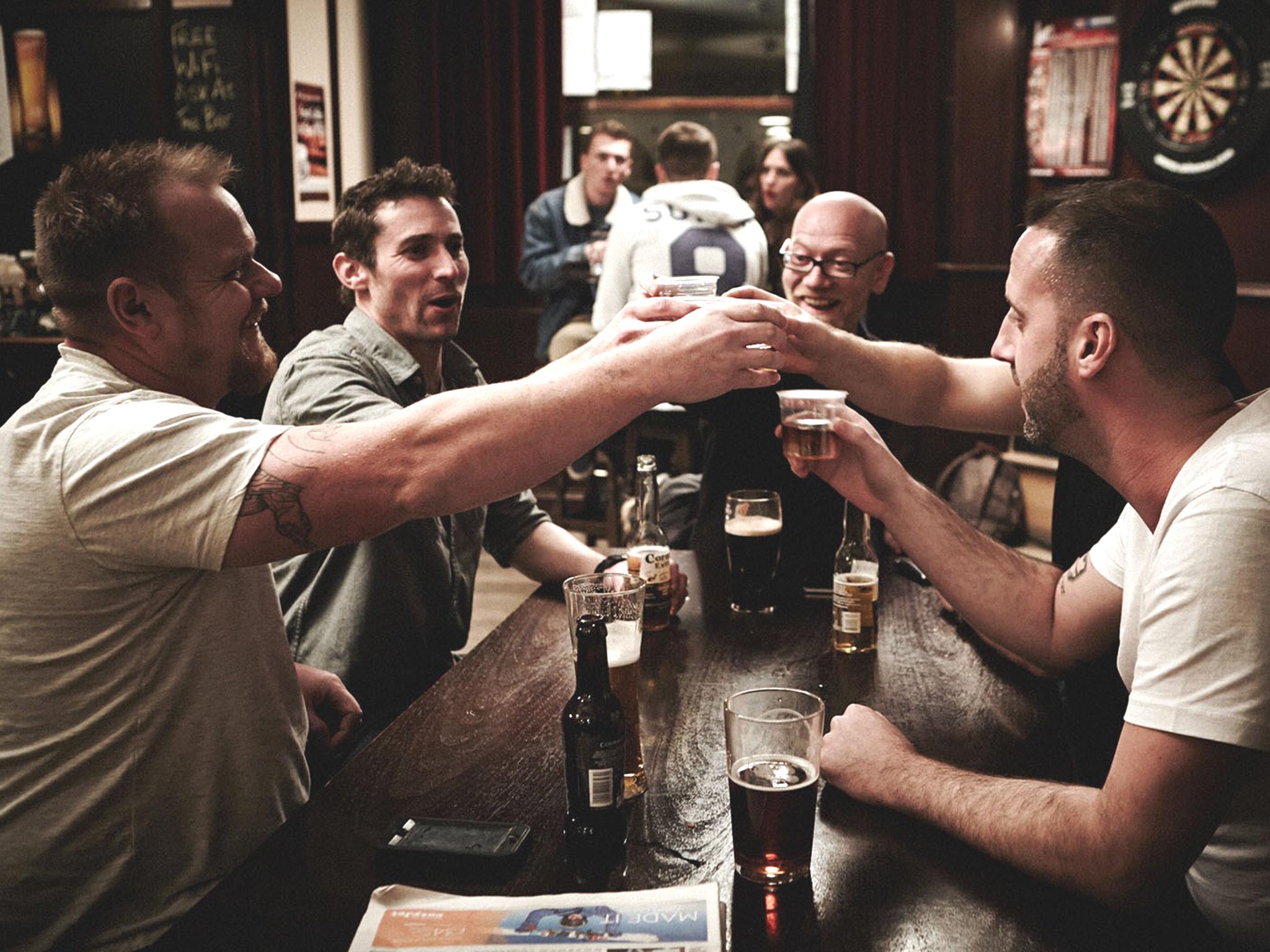 Pub goers enjoy a pint or two at the Lord Nelson