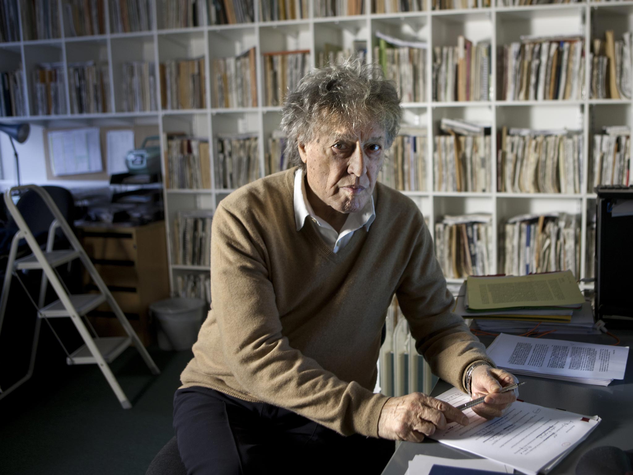 Tom Stoppard scribbled away in the National Theatre script office