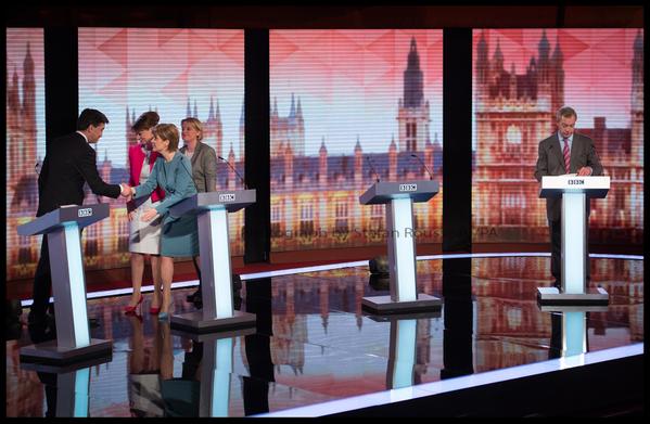 Nicola Sturgeon denied Ed Miliband a hug, offering only a cold handshake