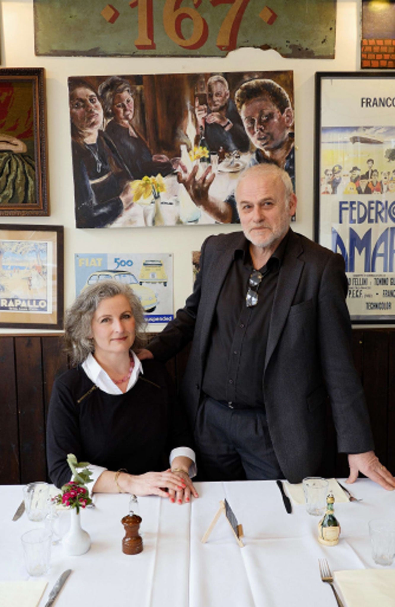 Buon appetito: Simonetta Wenkert and her husband Avi at their Italian restaurant, Ida