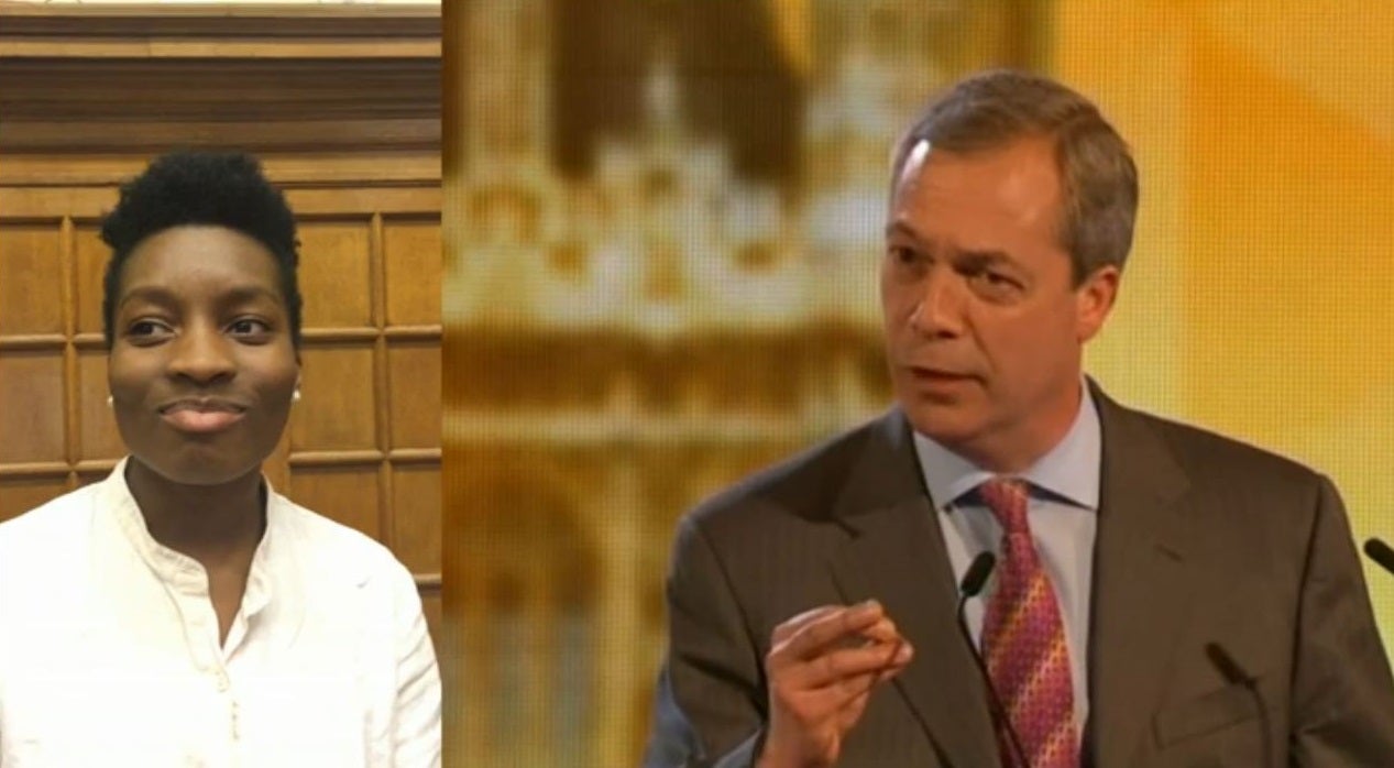 Audience member Inaya Shoneyin was won over by Nigel Farage