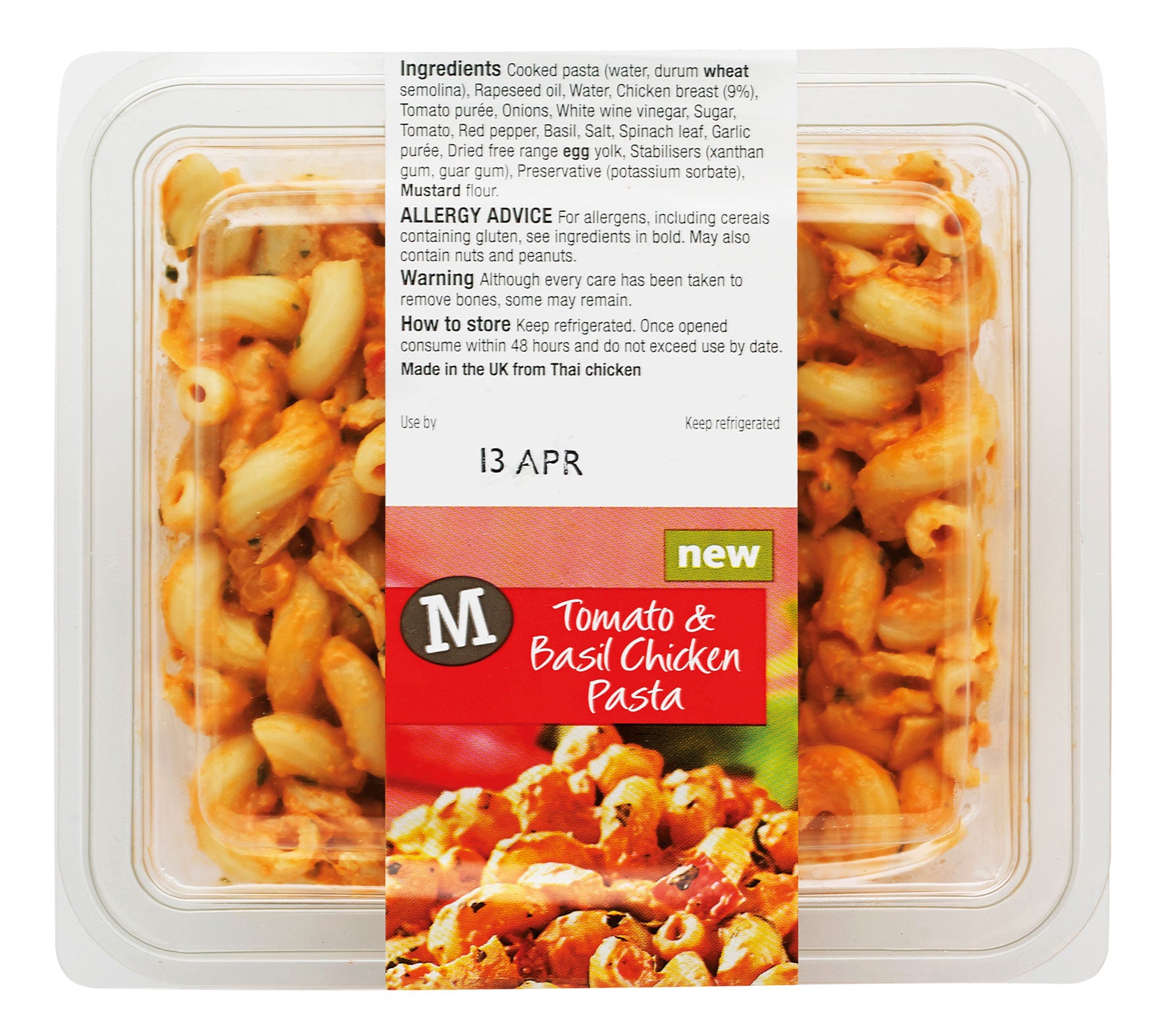 The Morrisons' Tomato and Basic Chicken pasta contain a recommended seven servings