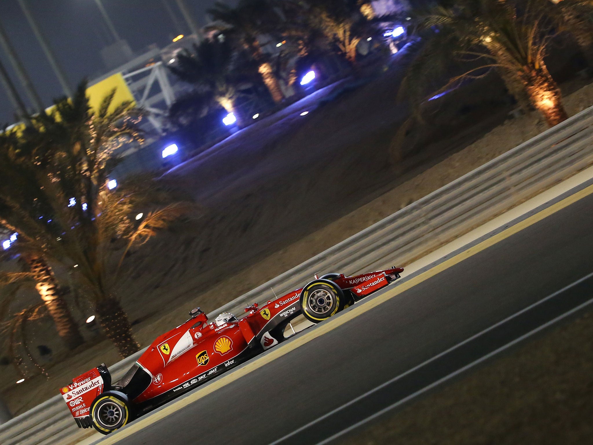 Sebastian Vettel drove his Ferrari to second