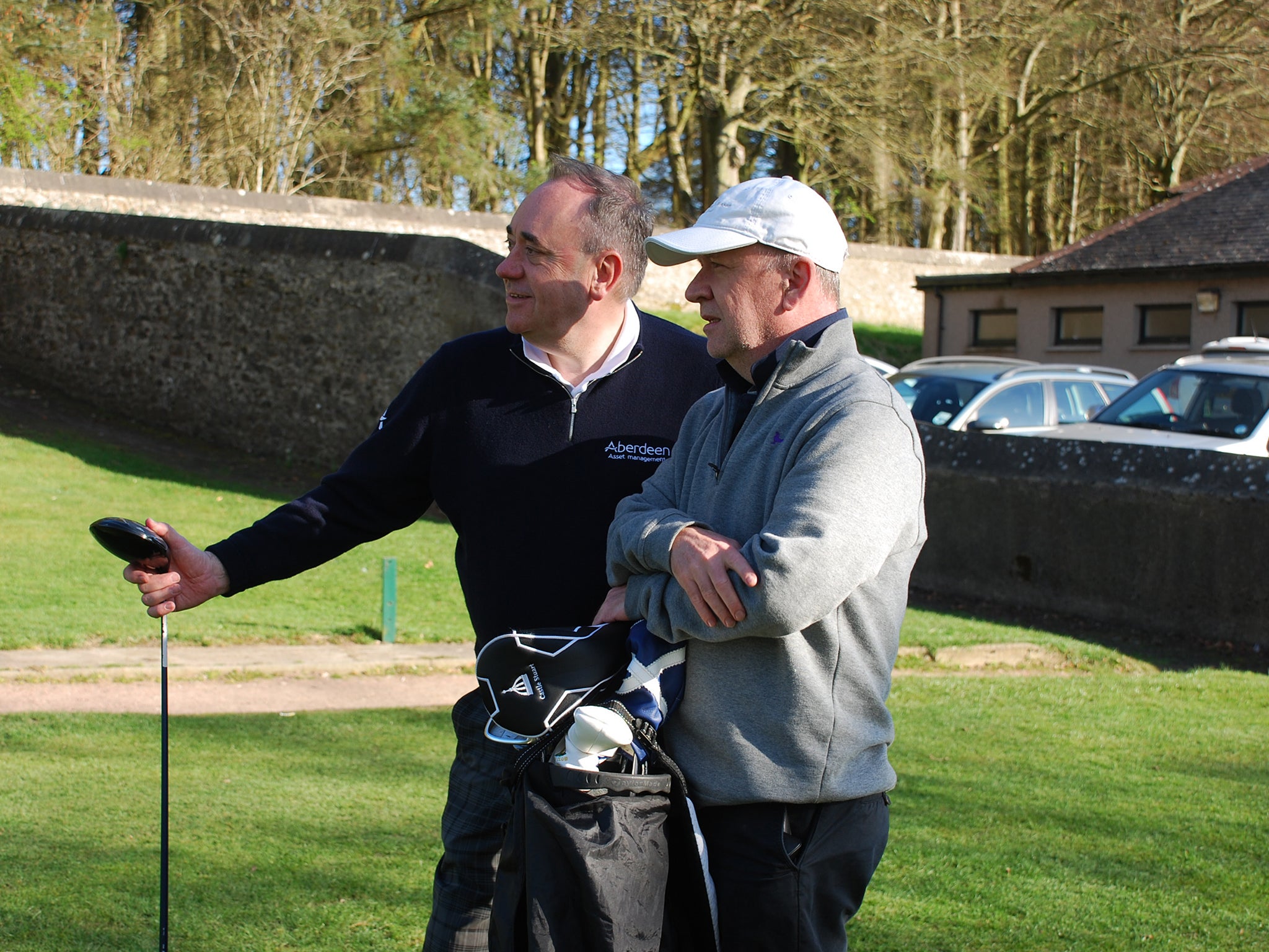 Alex Salmond with James Cusick on the golf course