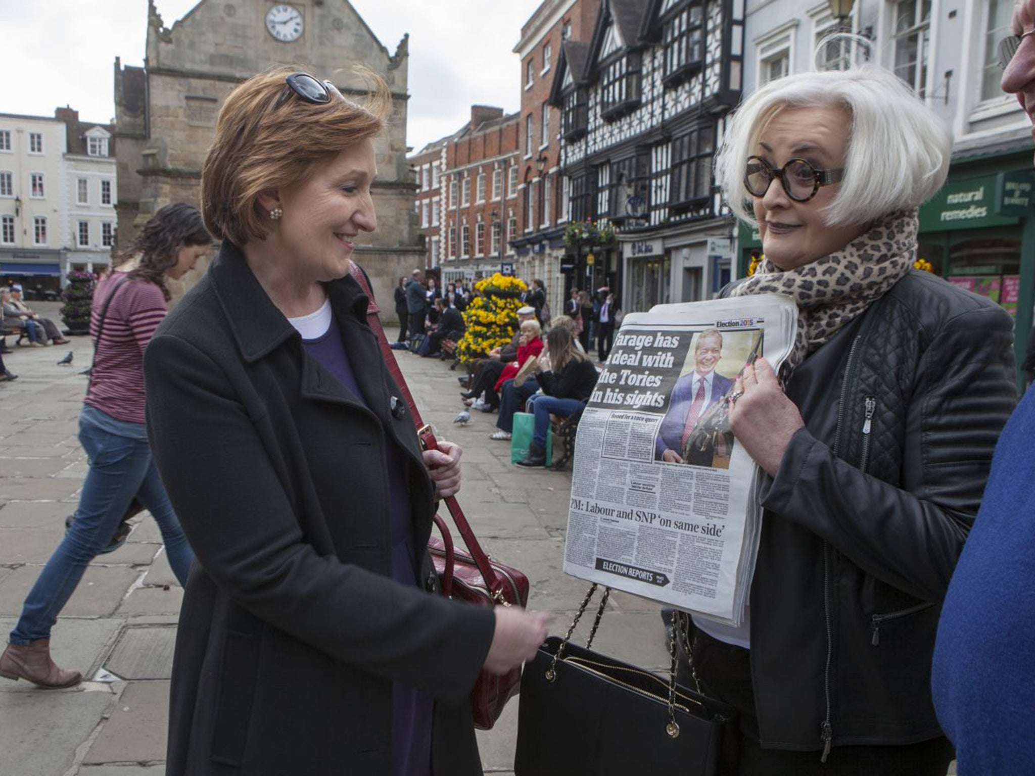 Suzanne Evans meeting with a couple of Ukip supporters in Shrewsbury this week