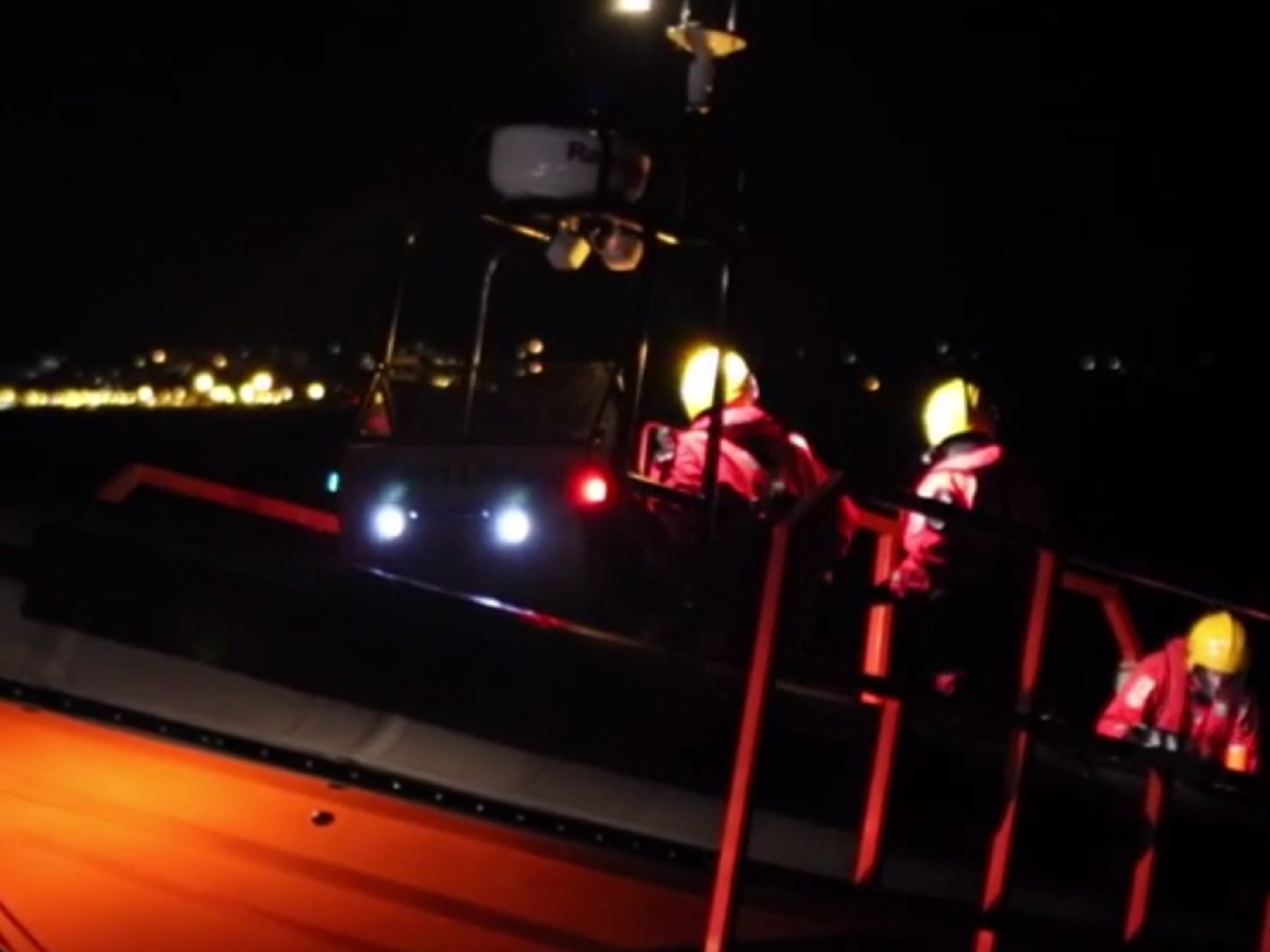 A lifeboat with a rescue team being dispatched last night