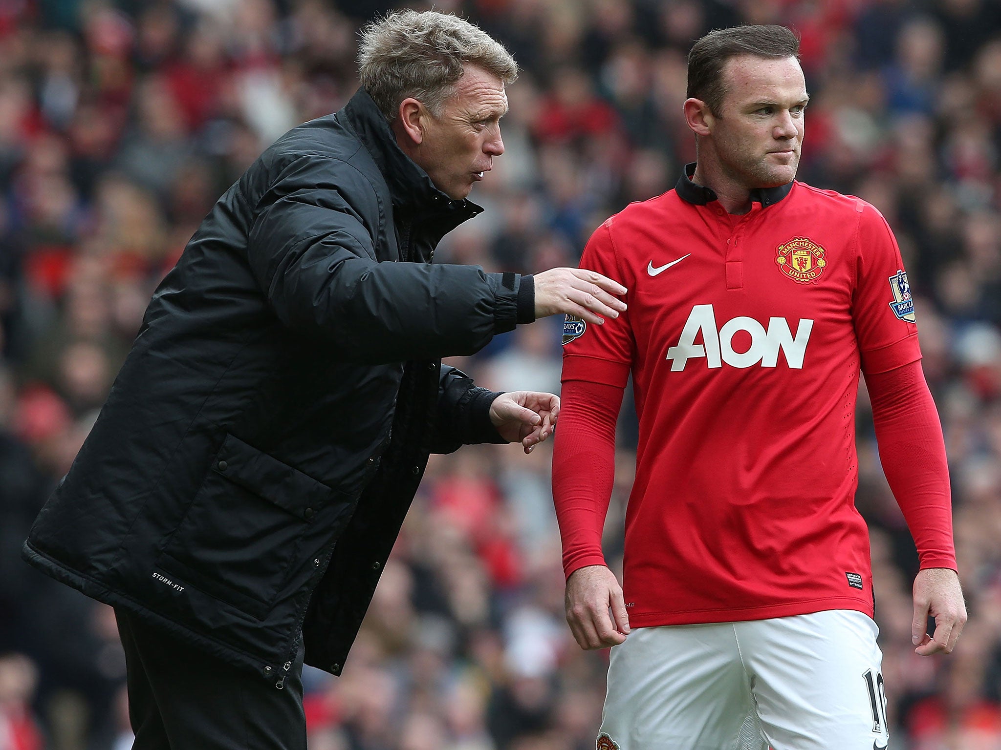 David Moyes and Wayne Rooney back in March 2014