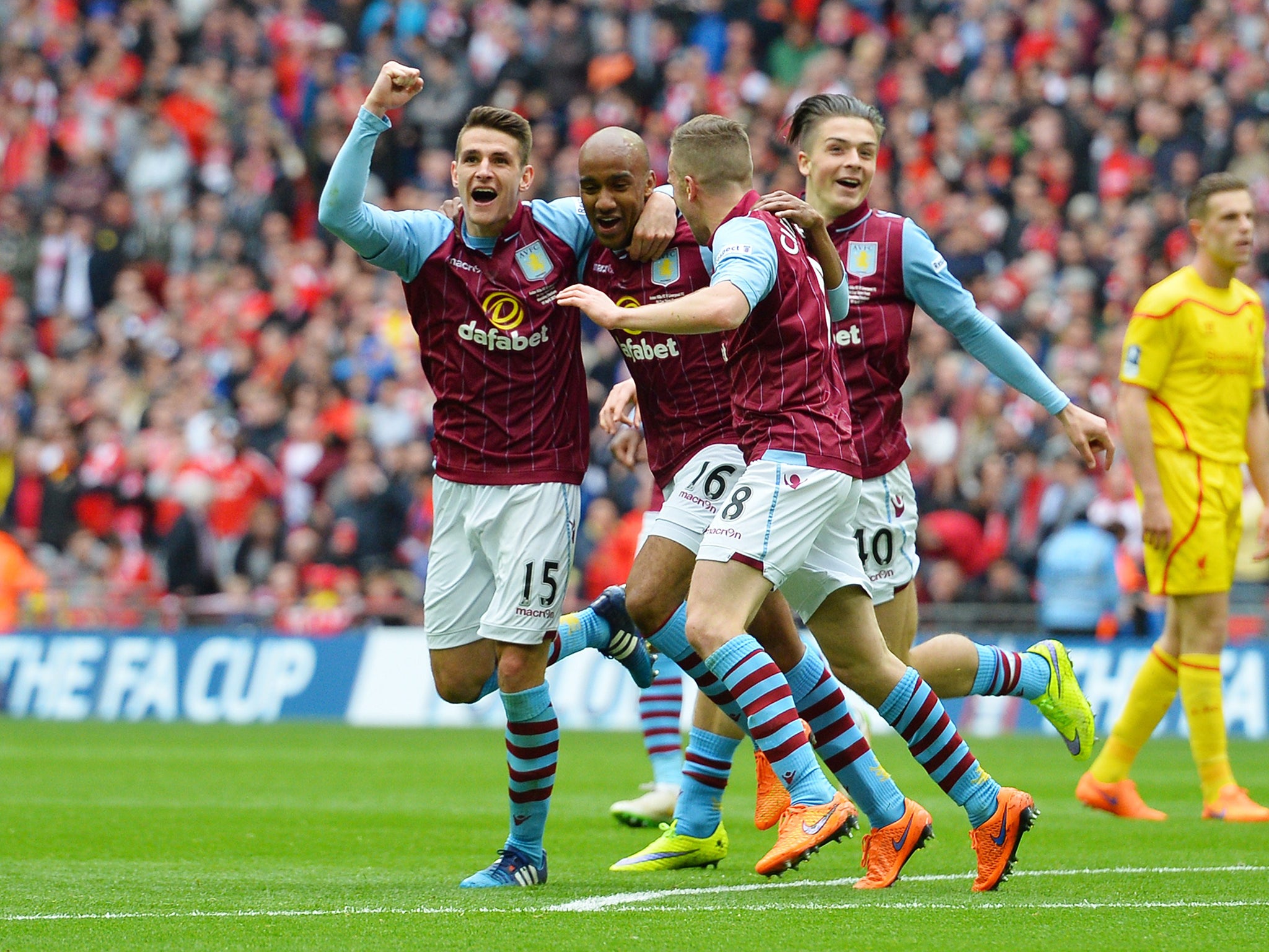 Fabian Delph celebrates a goal last season