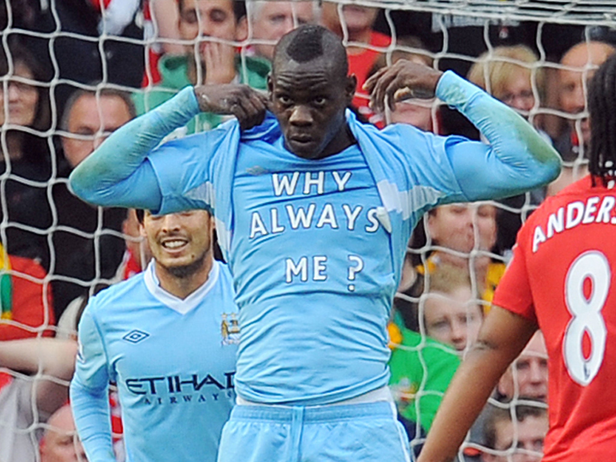 Balotelli's famous T-shirt during his Manchester City days