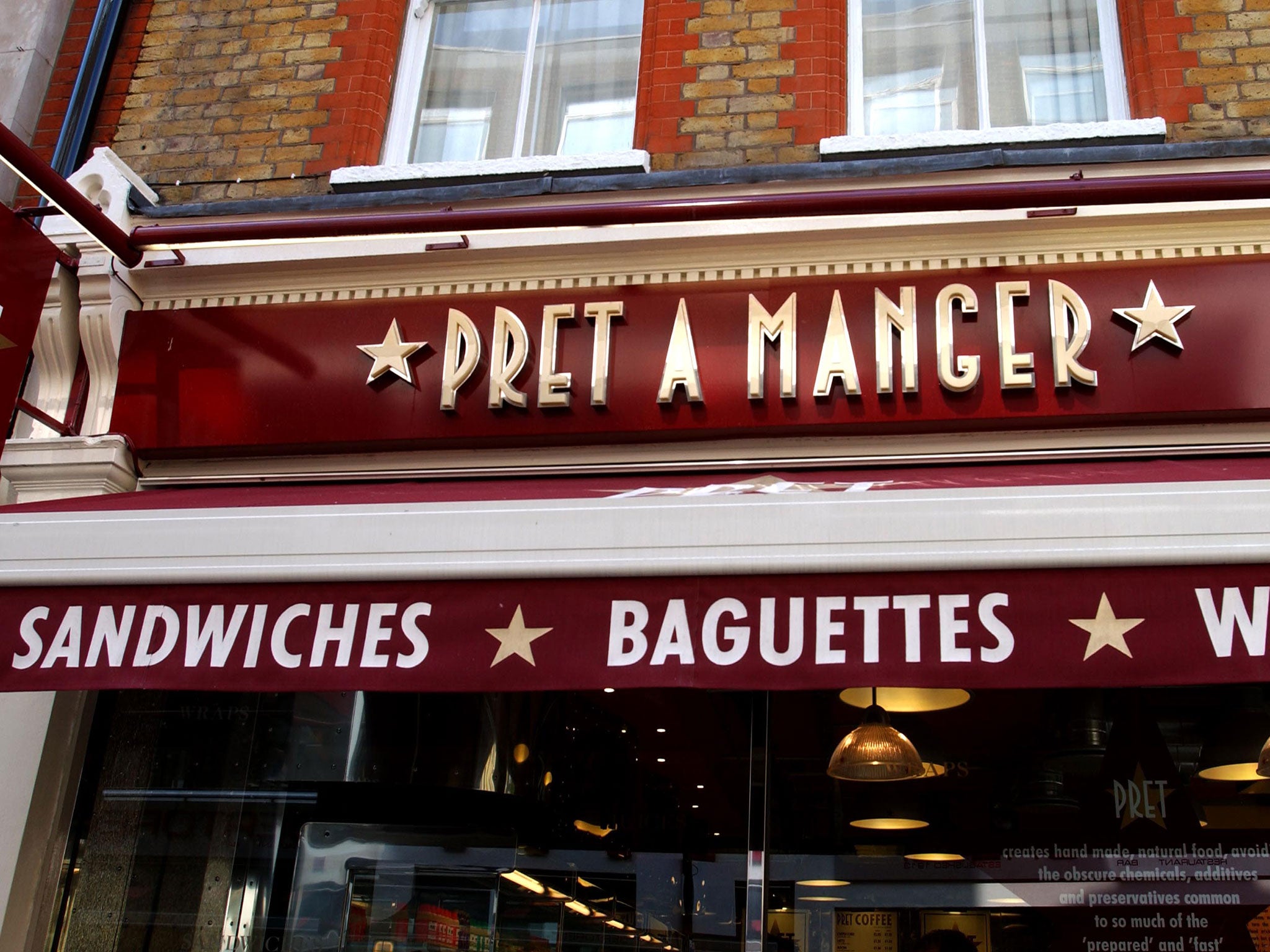 Staff at Pret are told to hand out a certain amount of free coffees each week