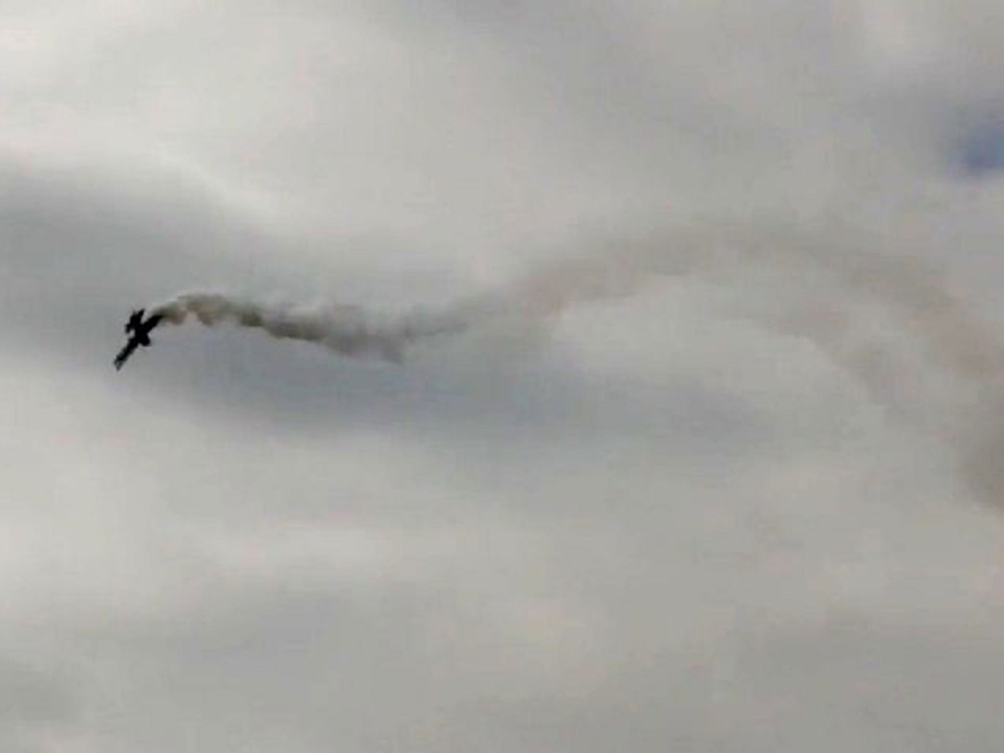 The Edge 360 aircraft just as it begins to spiral out of control (Image: Mustard TV)