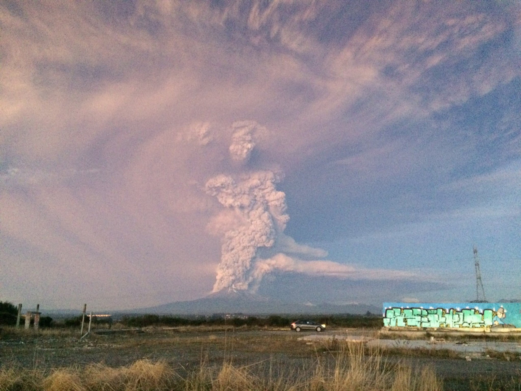 The volcano has been spewing plumes of ash into the air