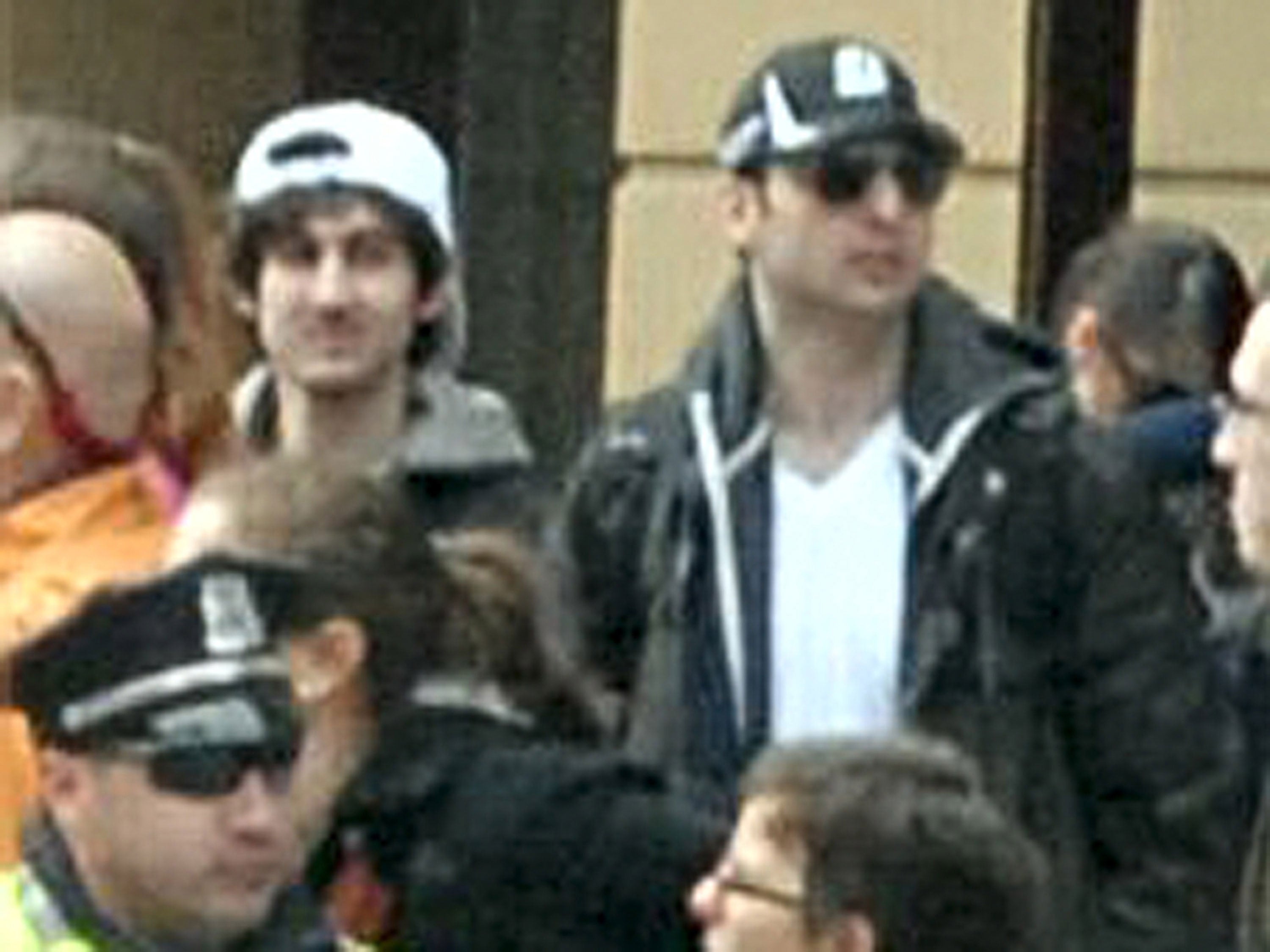 The two brothers at the Boston Marathon before carrying out the bombings