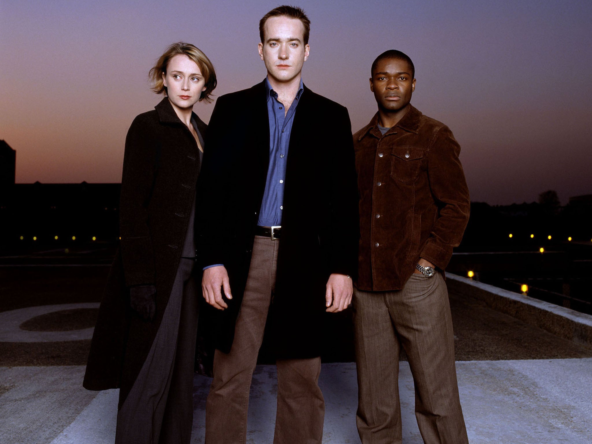 Keeley Hawes as Zoe, Mathew Macfayden as Tom, and David Oyelowo as Danny in ‘Spooks’ in 2003