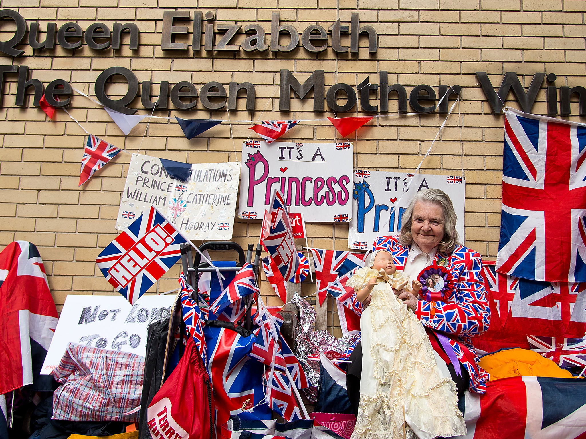 A royal well wisher outside the Lindo Wing